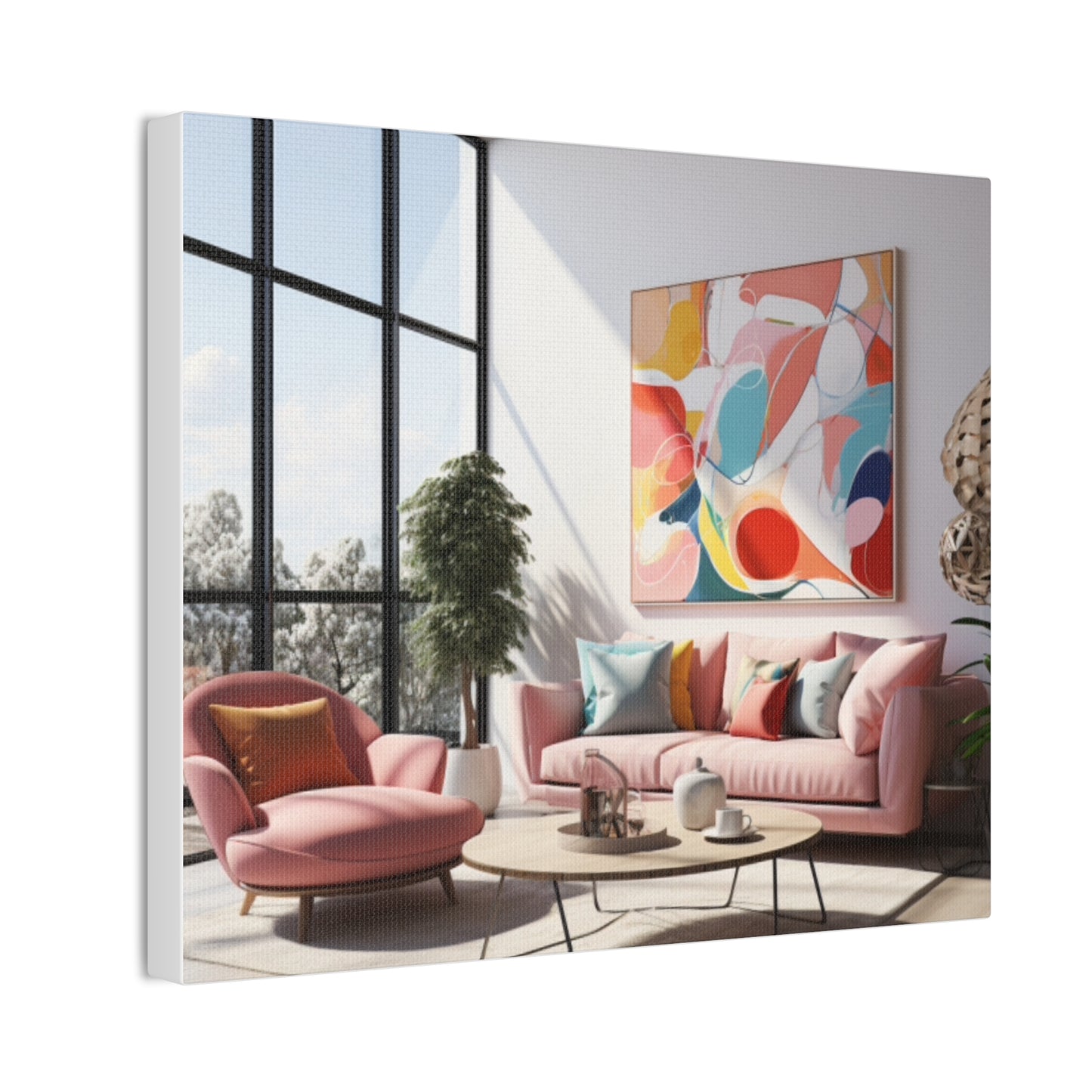 Timeless Elegance: Refined Pink Hues Canvas Print for Sophisticated Living Spaces