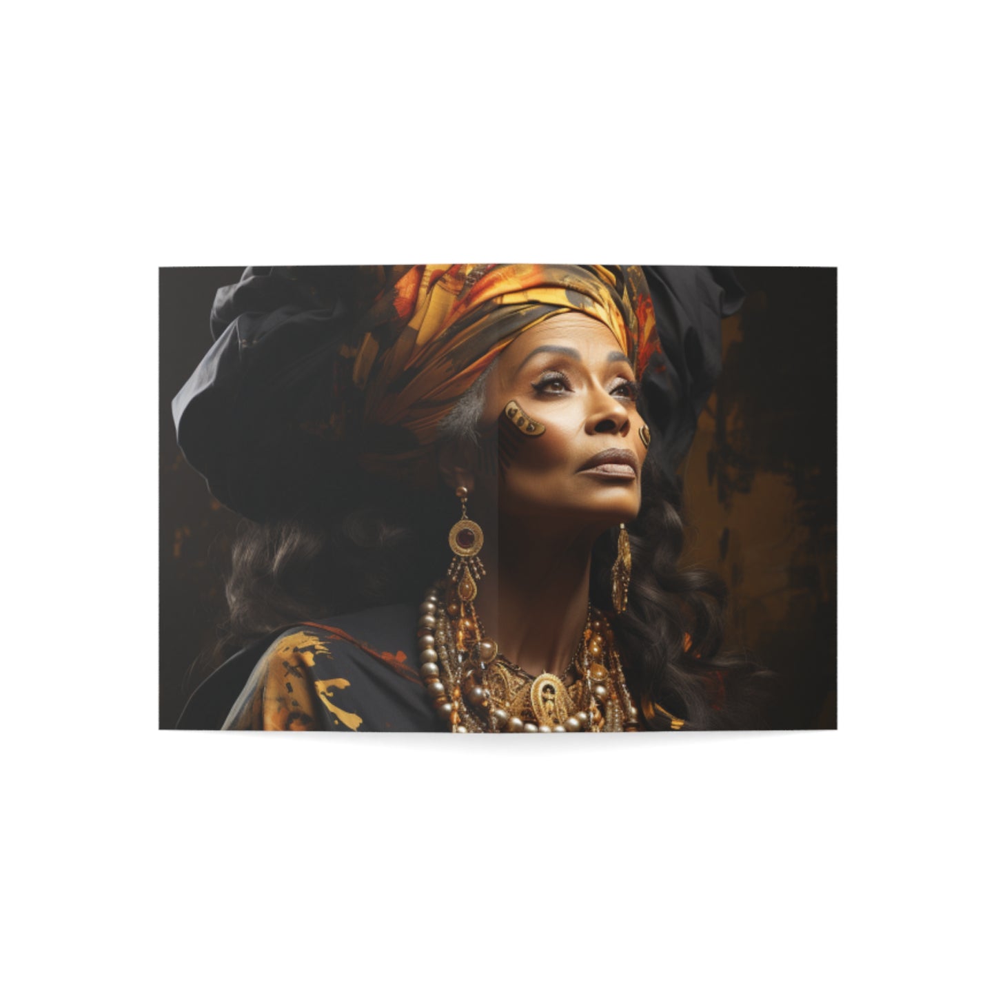 A Tapestry of Grace Note Cards: Showcasing Regal Black Women as African Royalty 1, 10, 30, and 50 pcs