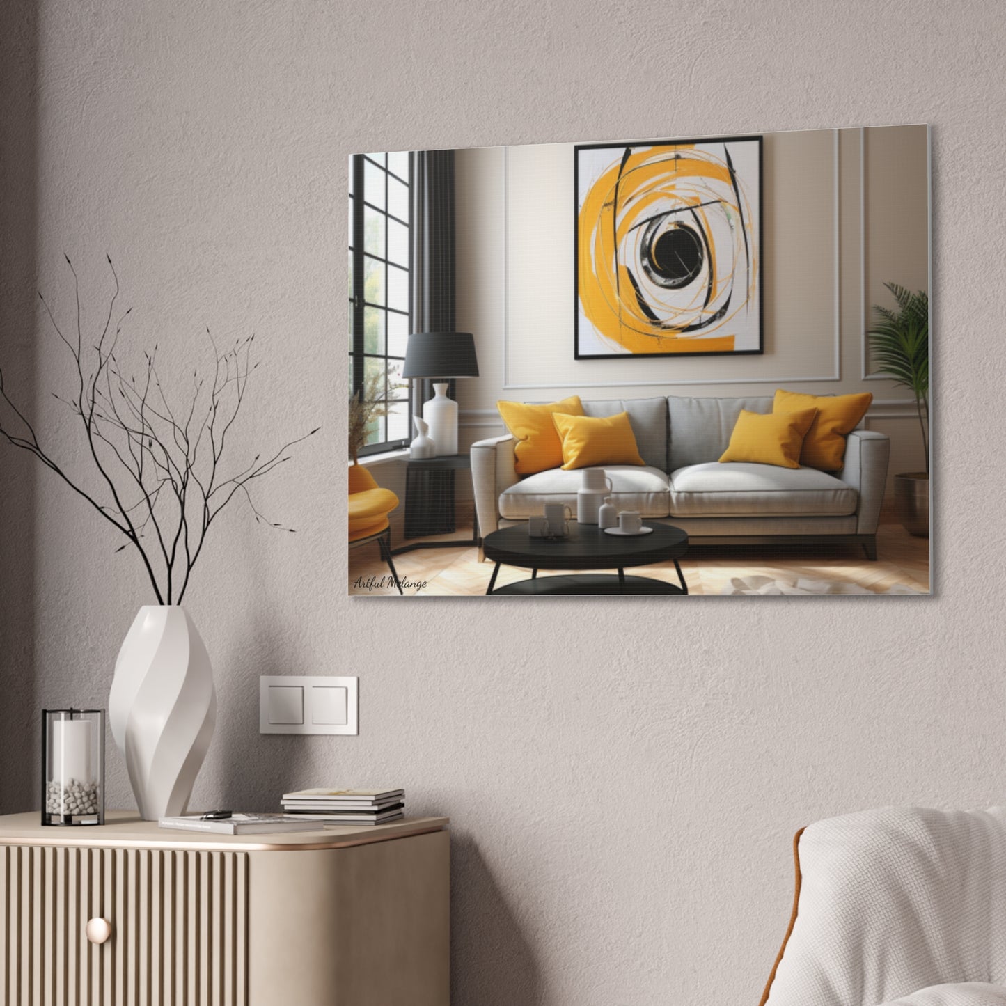 Timeless Elegance: Refined Yellow Hues Canvas Print for Sophisticated Living Spaces