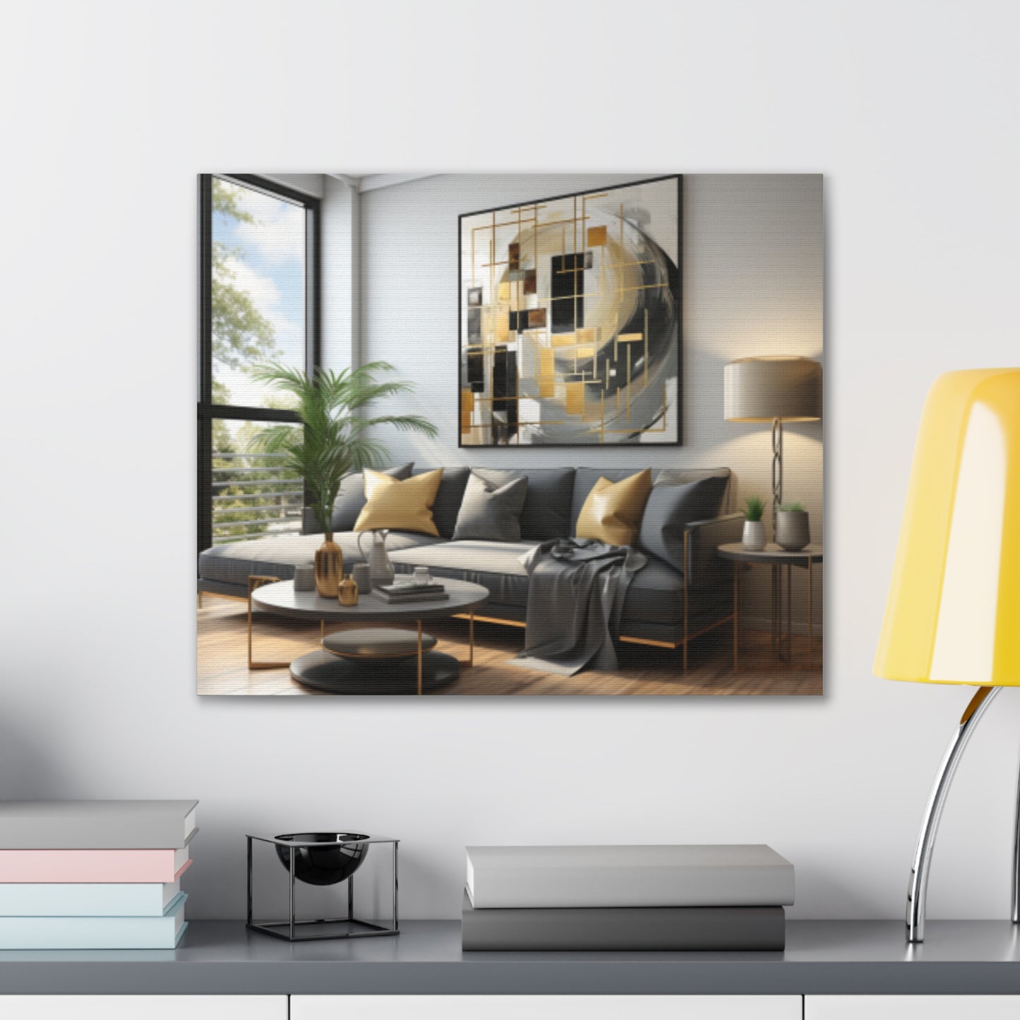 Gold and Black Elegance: A Symphony of Sophistication Canvas Print