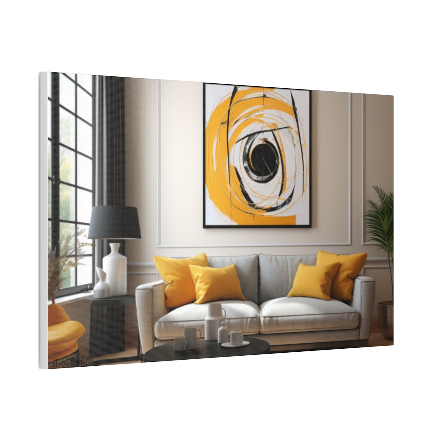 Timeless Elegance: Refined Yellow Hues Canvas Print for Sophisticated Living Spaces