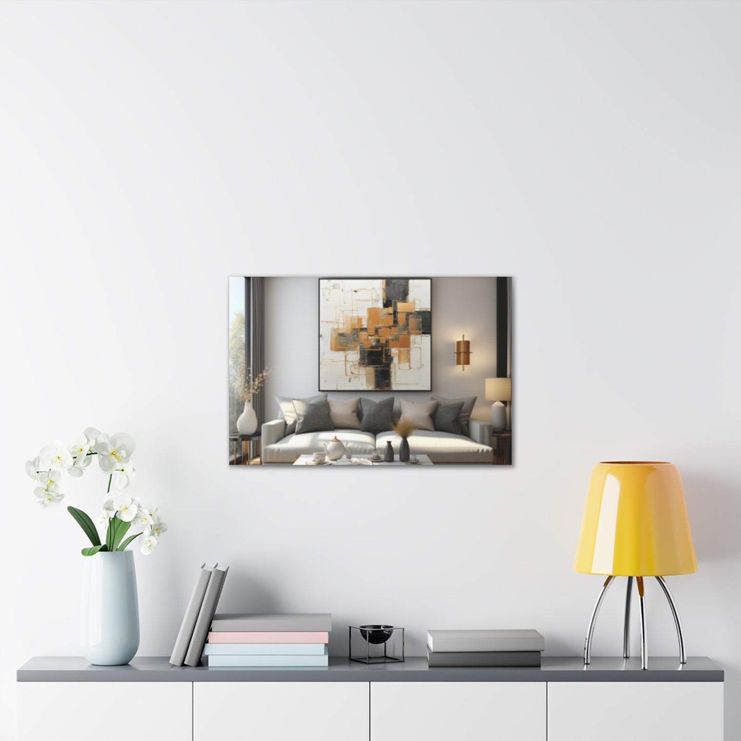 Gold and Black Elegance: A Symphony of Sophistication Canvas Print