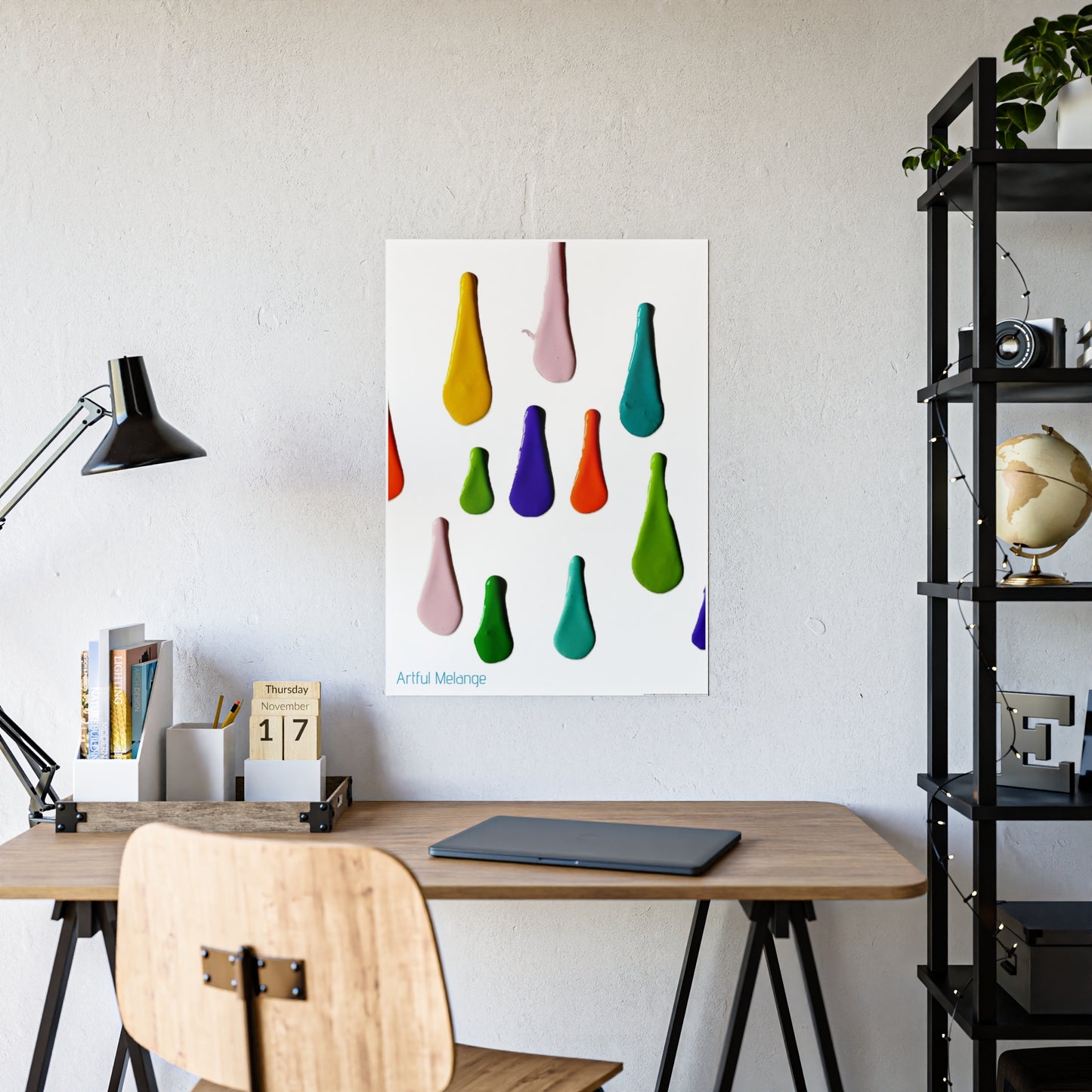 Gleaming Acrylic Abstract Poster: A Spectrum of Colorful Elegance