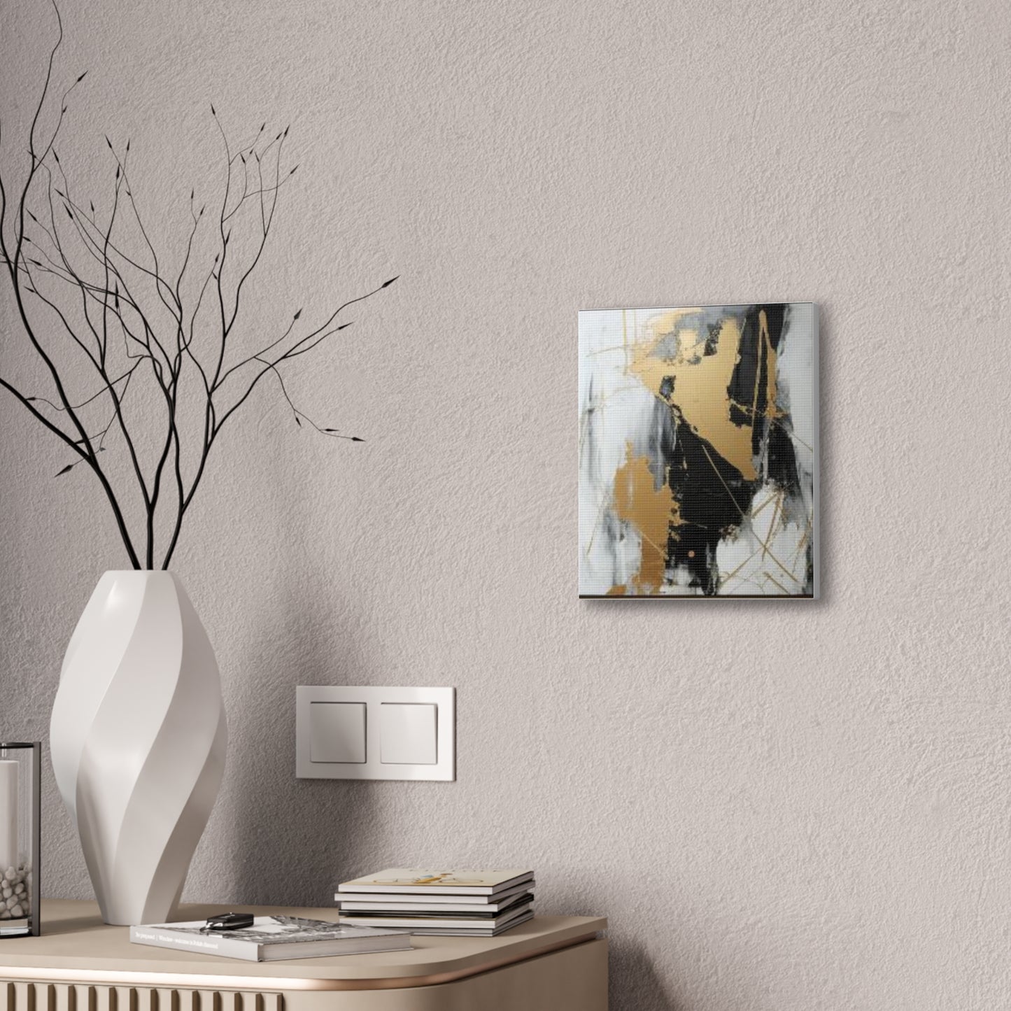 Gold and Black Elegance: A Symphony of Sophistication Canvas Print