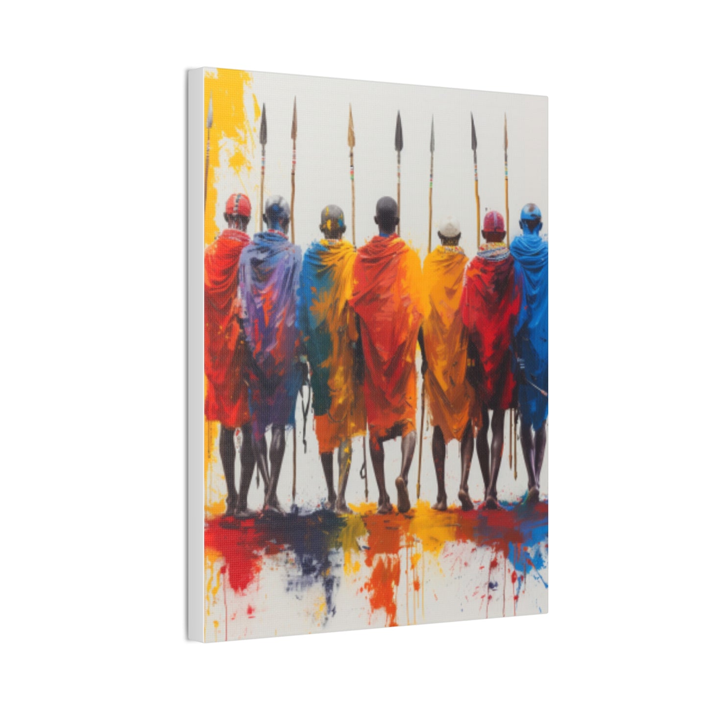 Masai Warriors Abstract Canvas Print