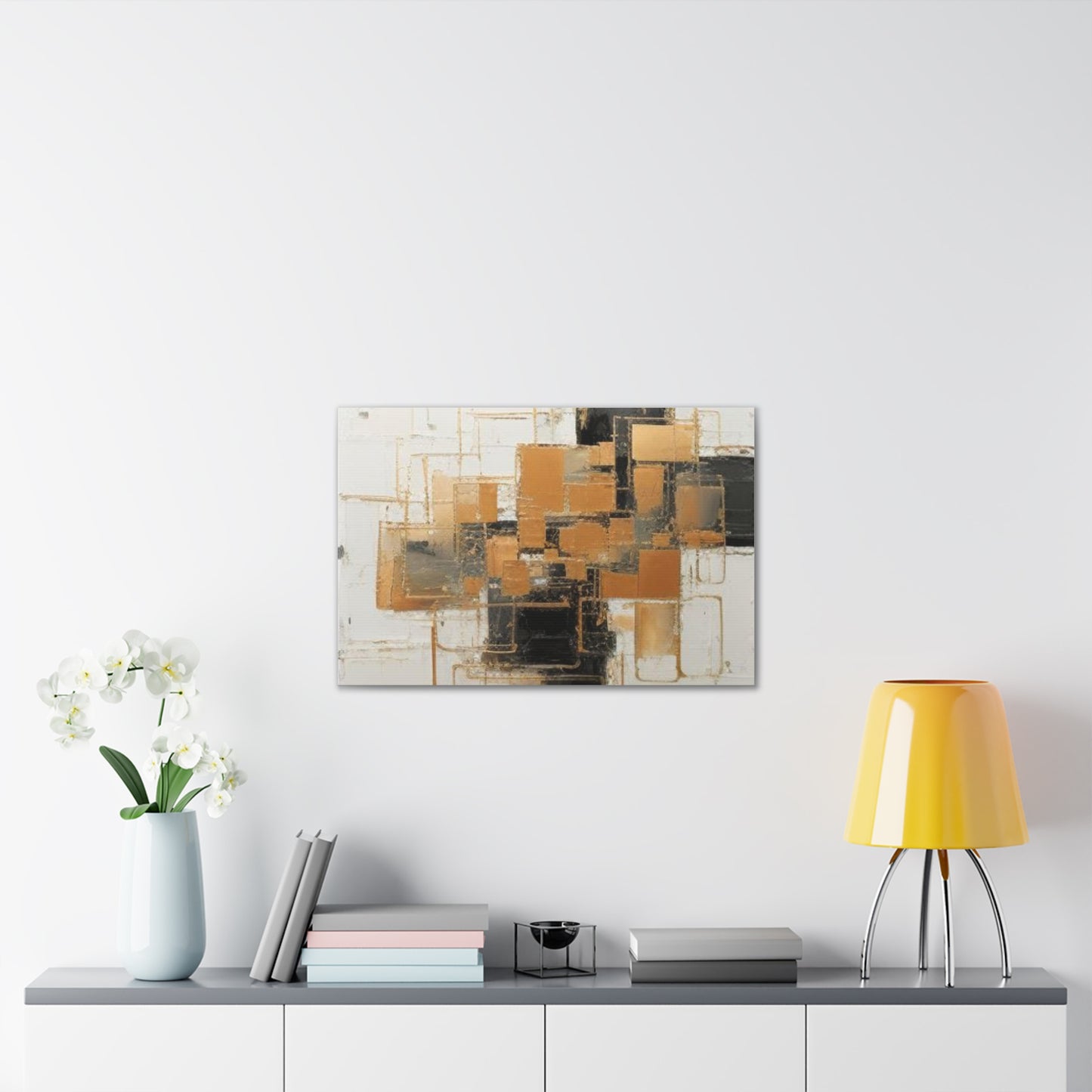 Gold and Black Elegance: A Symphony of Sophistication Canvas Print