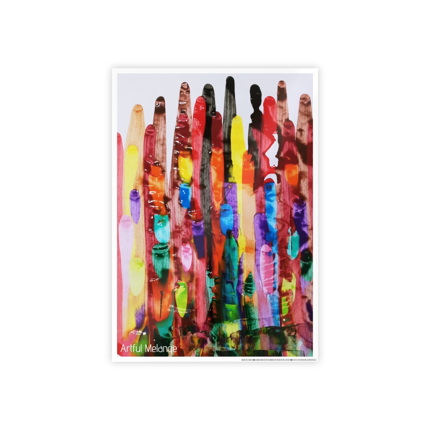 Gleaming Acrylic Abstract Poster: A Spectrum of Colorful Elegance