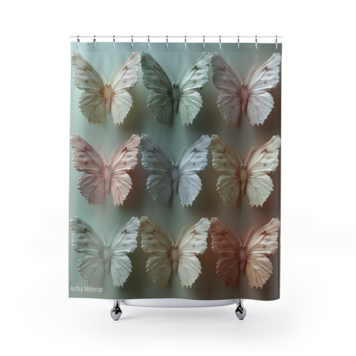 Fluttering Splendor Butterfly Shower Curtains