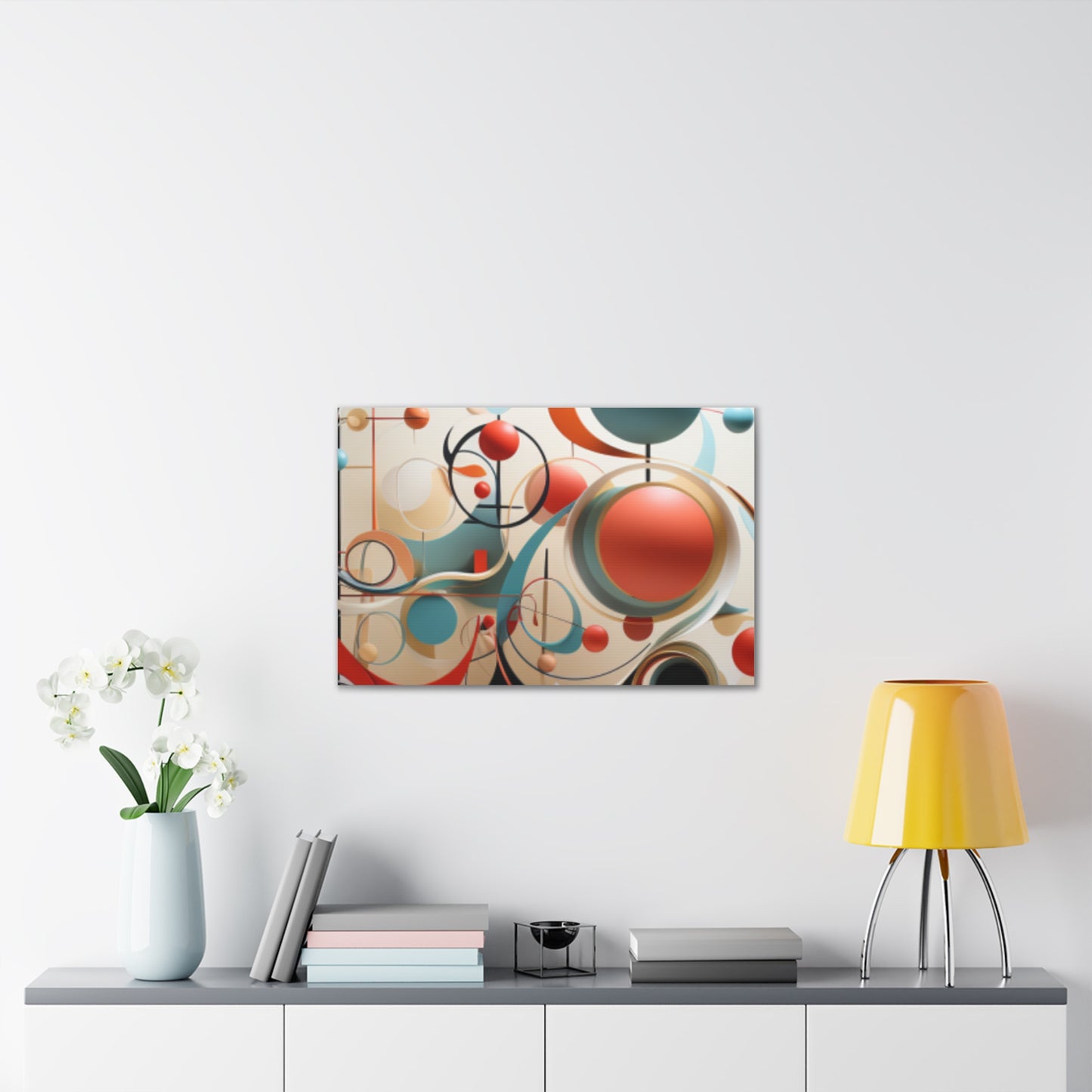 Harmony in Cyan and Peach- Graphic Print