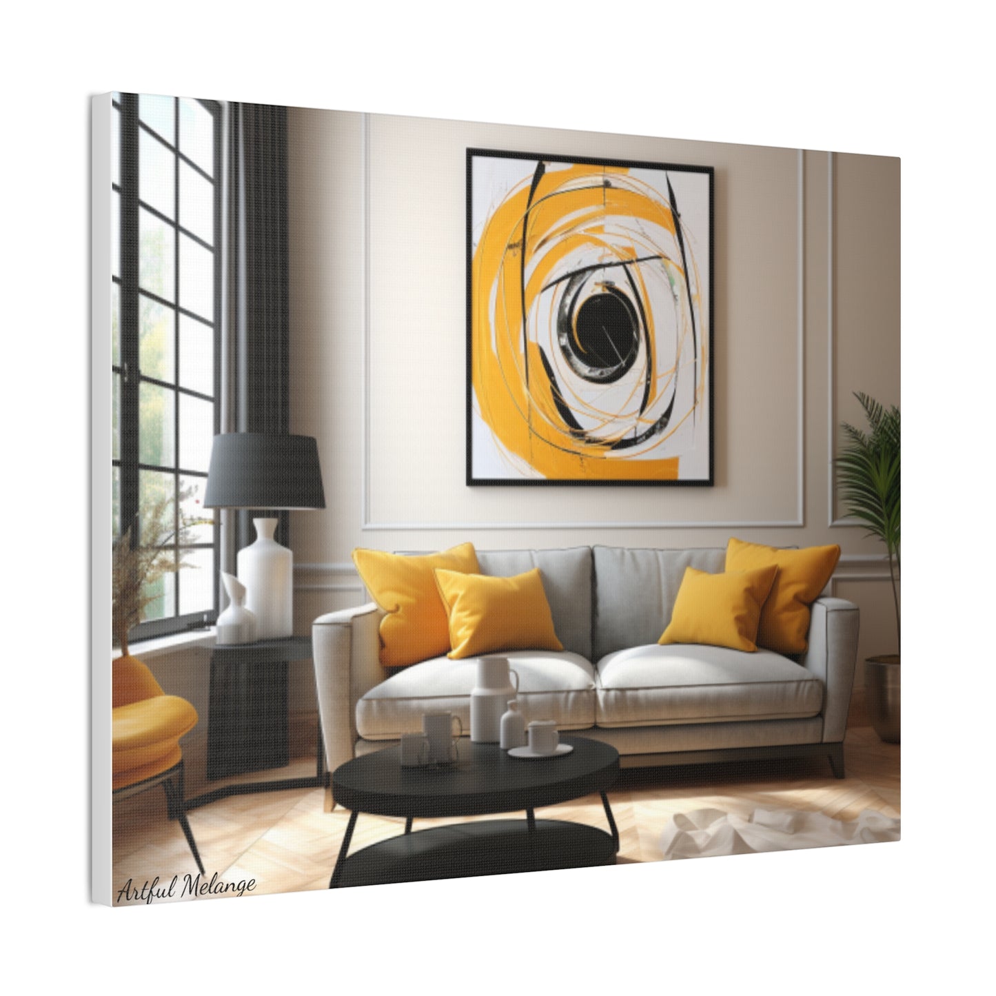 Timeless Elegance: Refined Yellow Hues Canvas Print for Sophisticated Living Spaces