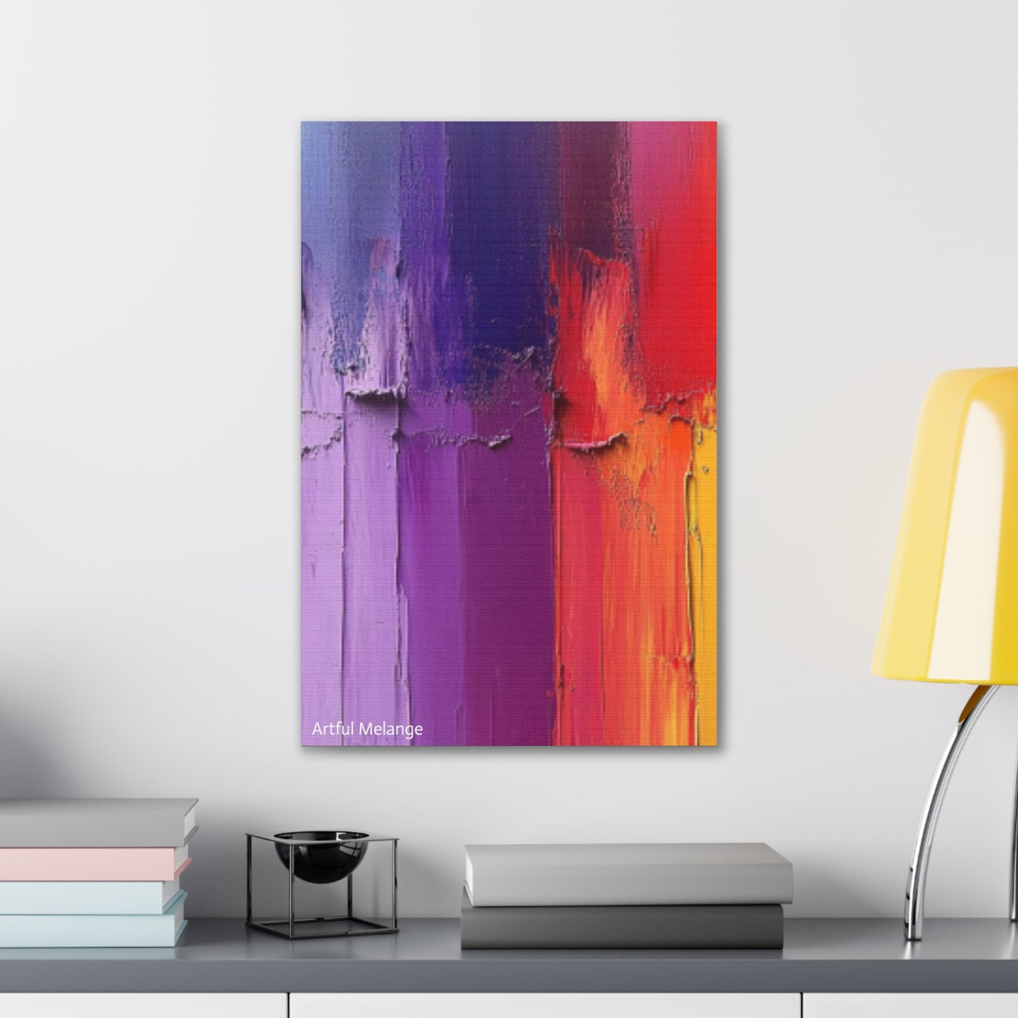 Acrylic Abstract Canvas Print - Homage to the Divine Nine/Red White Purple and Gold 4