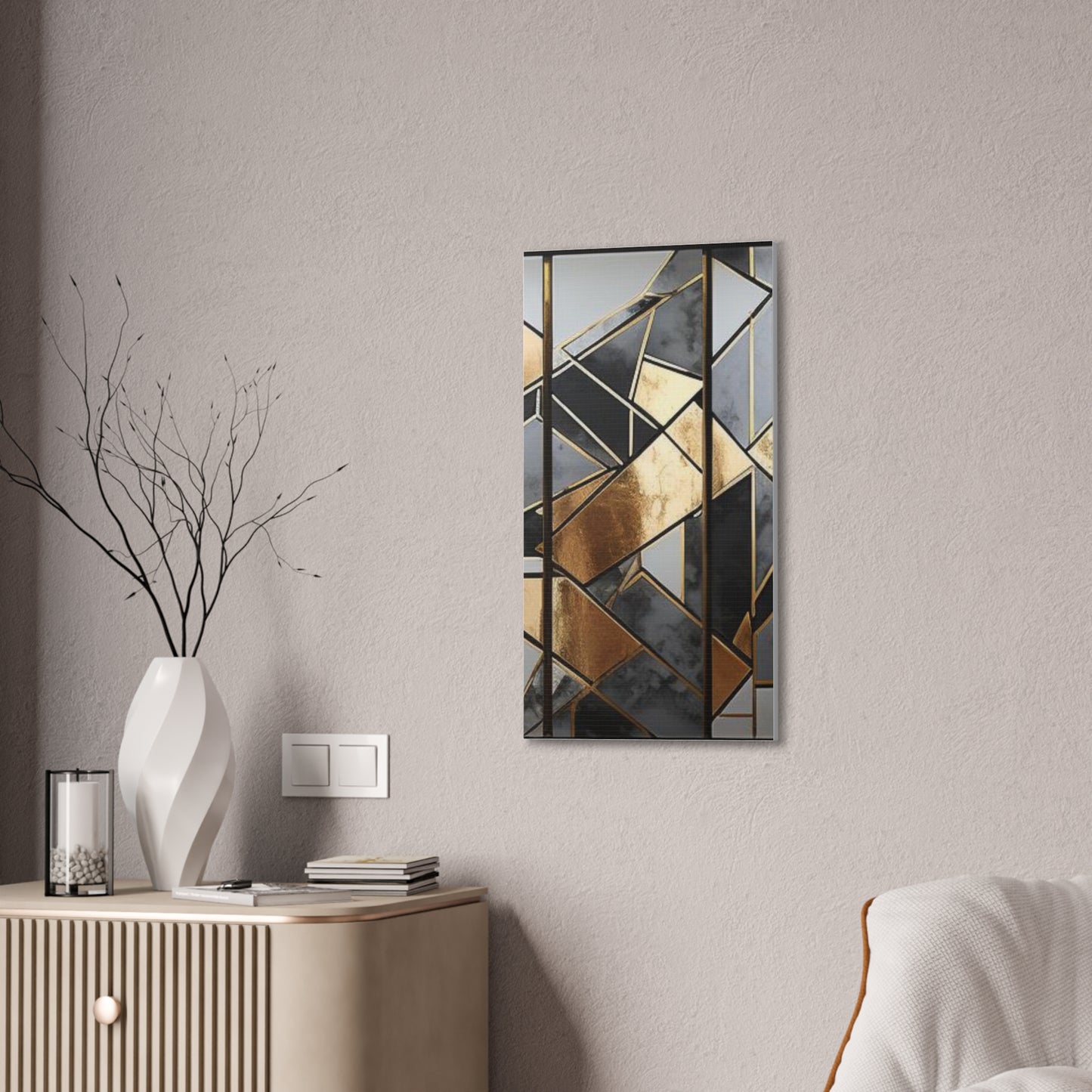 Gold and Black Elegance: A Symphony of Sophistication Canvas Print