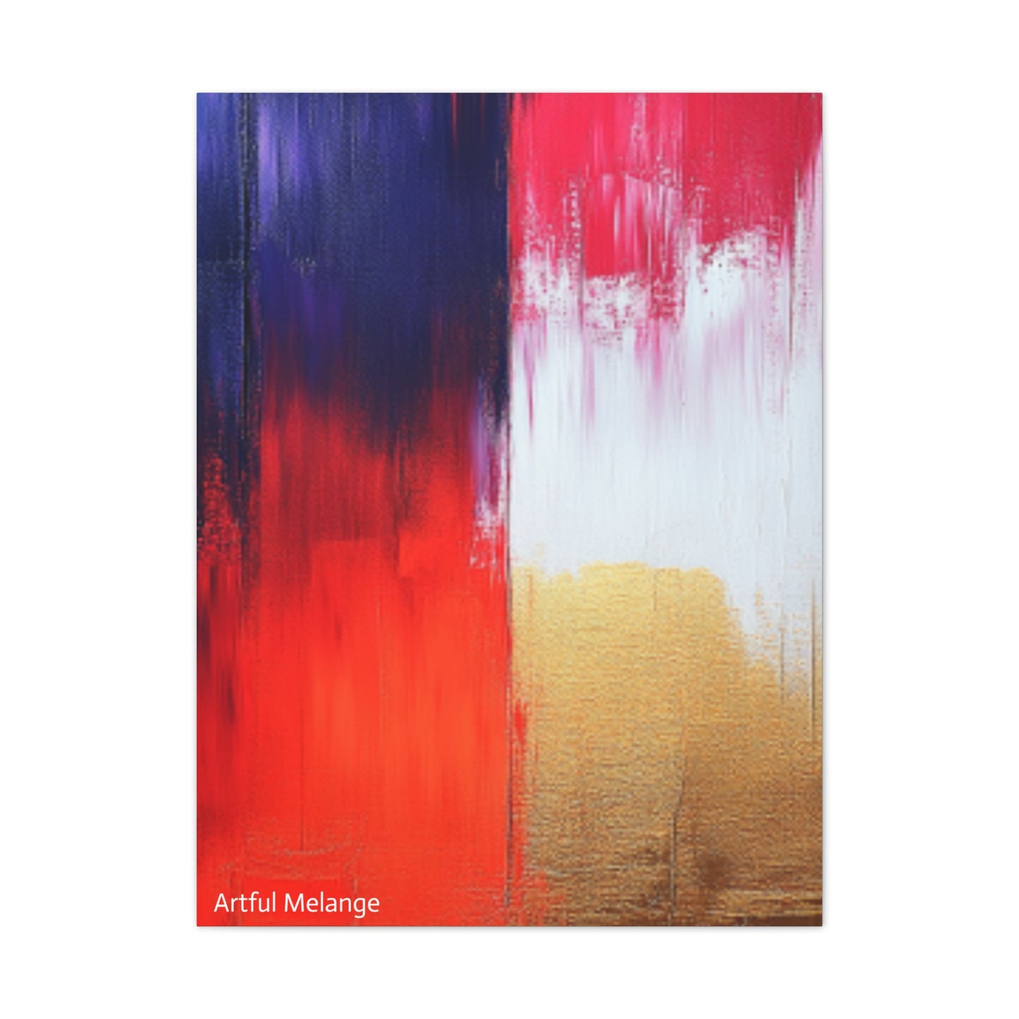 Acrylic Abstract Canvas Print - Homage to the Divine Nine/Red White Purple and Gold 2