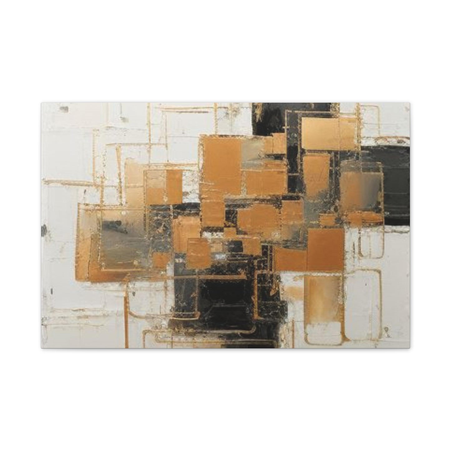 Gold and Black Elegance: A Symphony of Sophistication Canvas Print