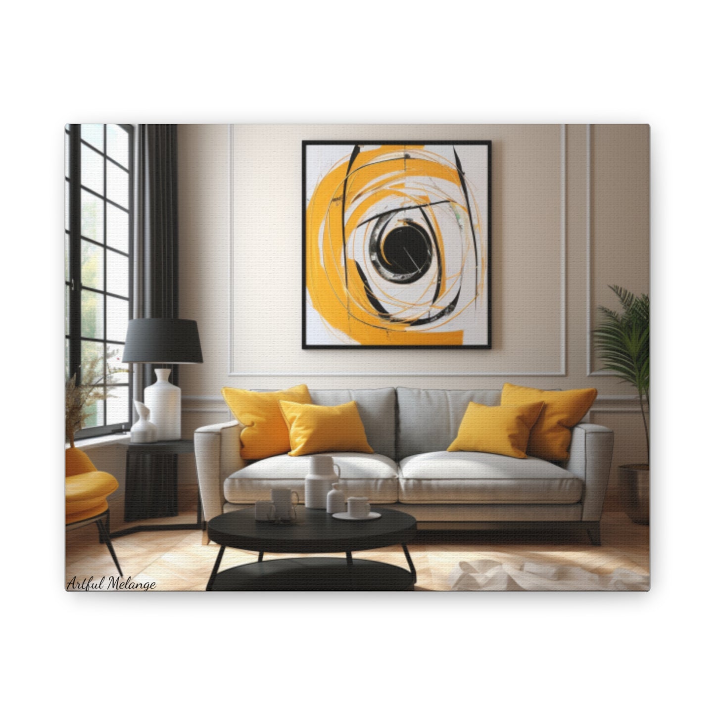 Timeless Elegance: Refined Yellow Hues Canvas Print for Sophisticated Living Spaces