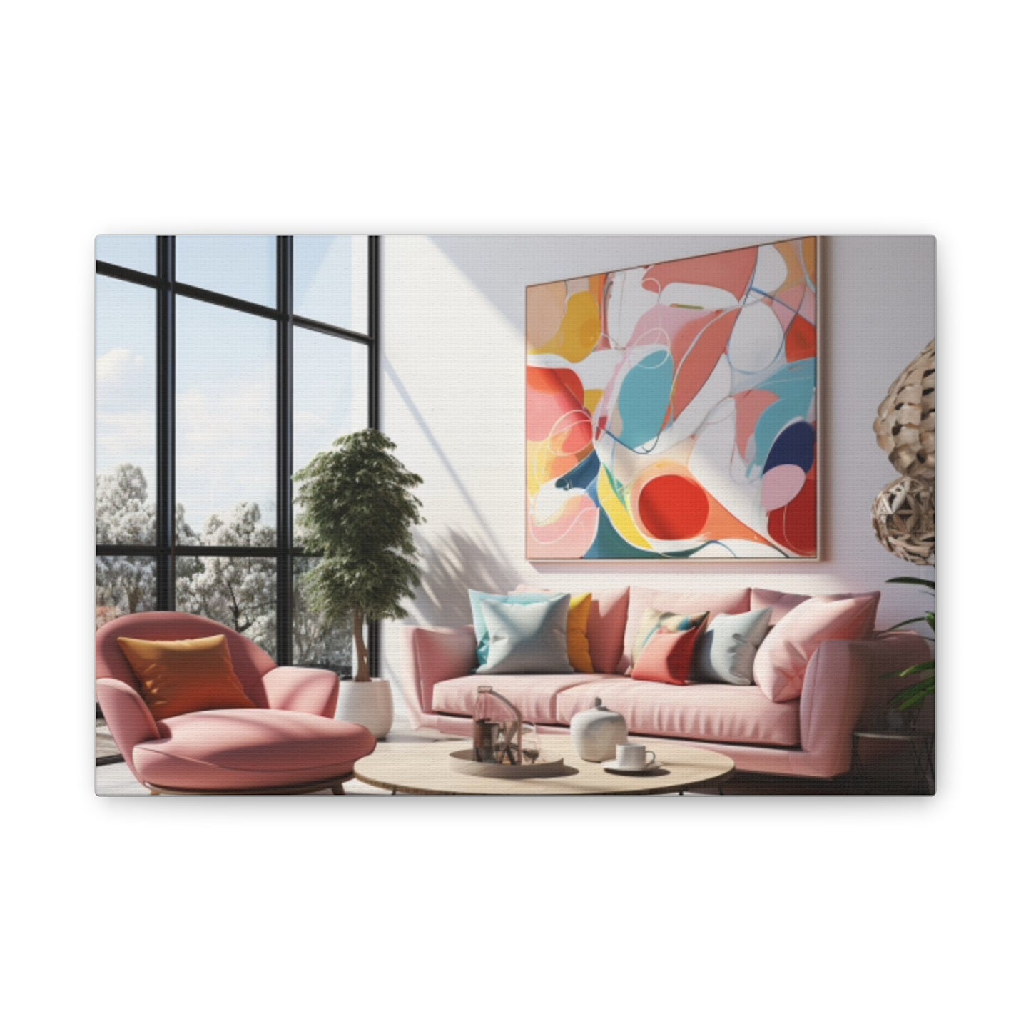 Timeless Elegance: Refined Pink Hues Canvas Print for Sophisticated Living Spaces