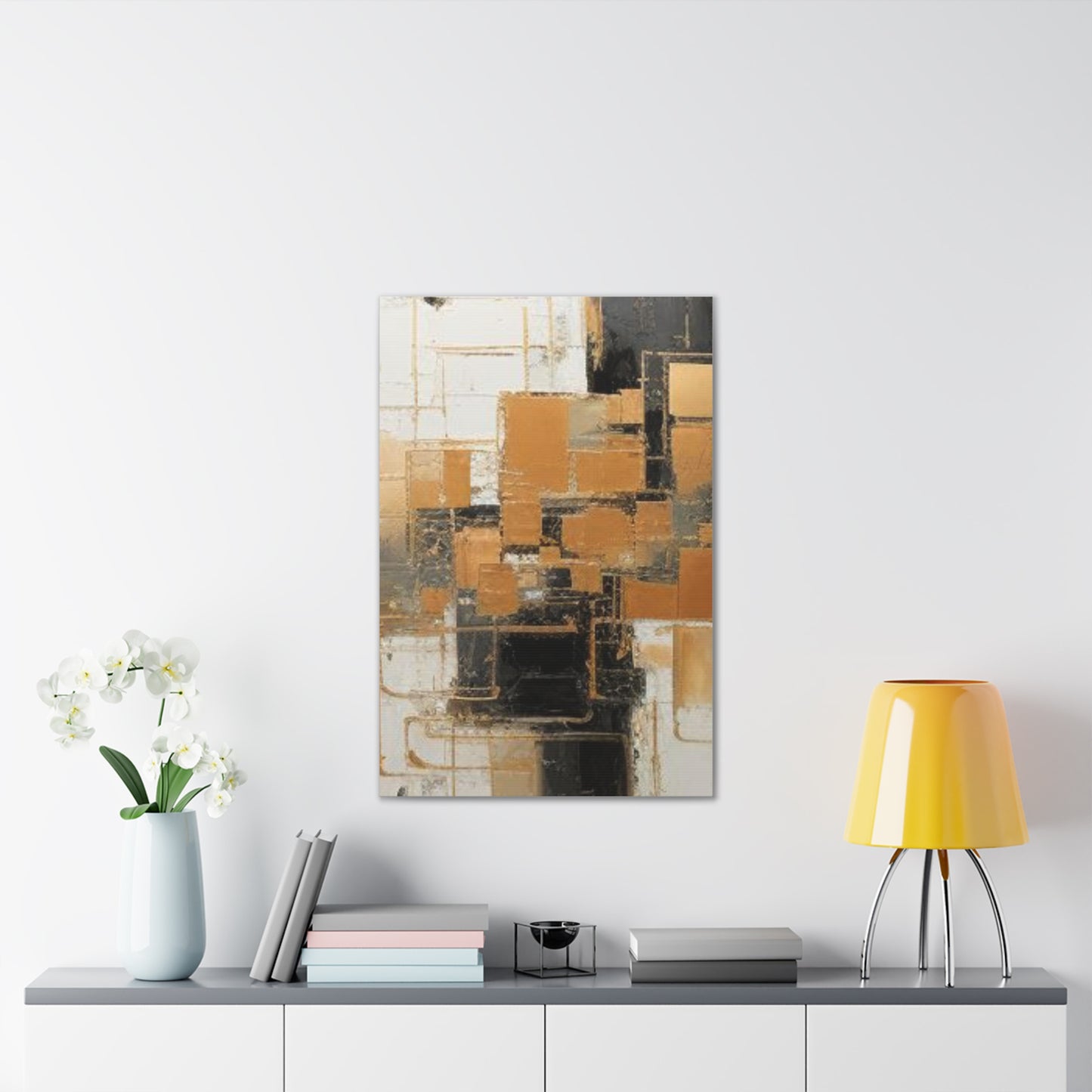 Gold and Black Elegance: A Symphony of Sophistication Canvas Print