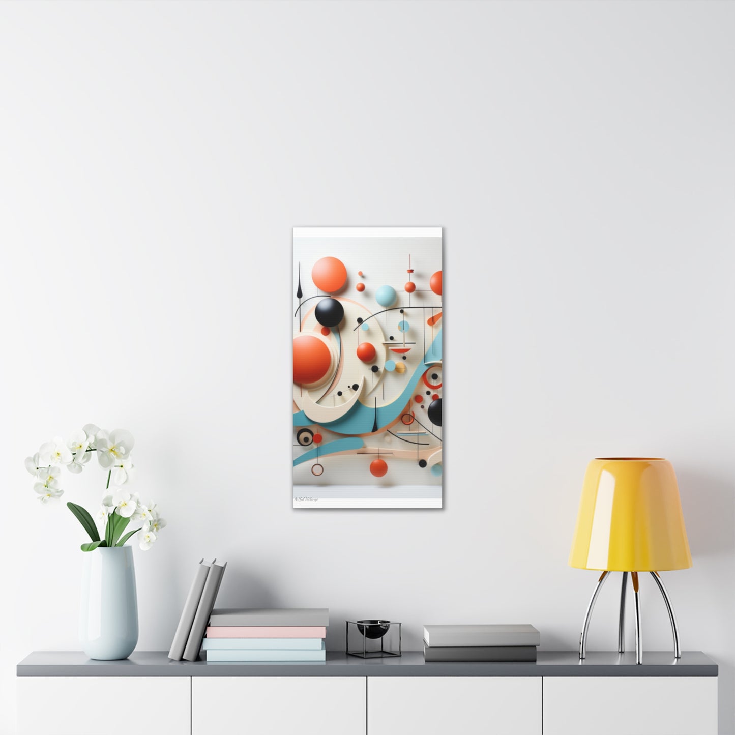 Harmony in Cyan and Peach- Graphic Print