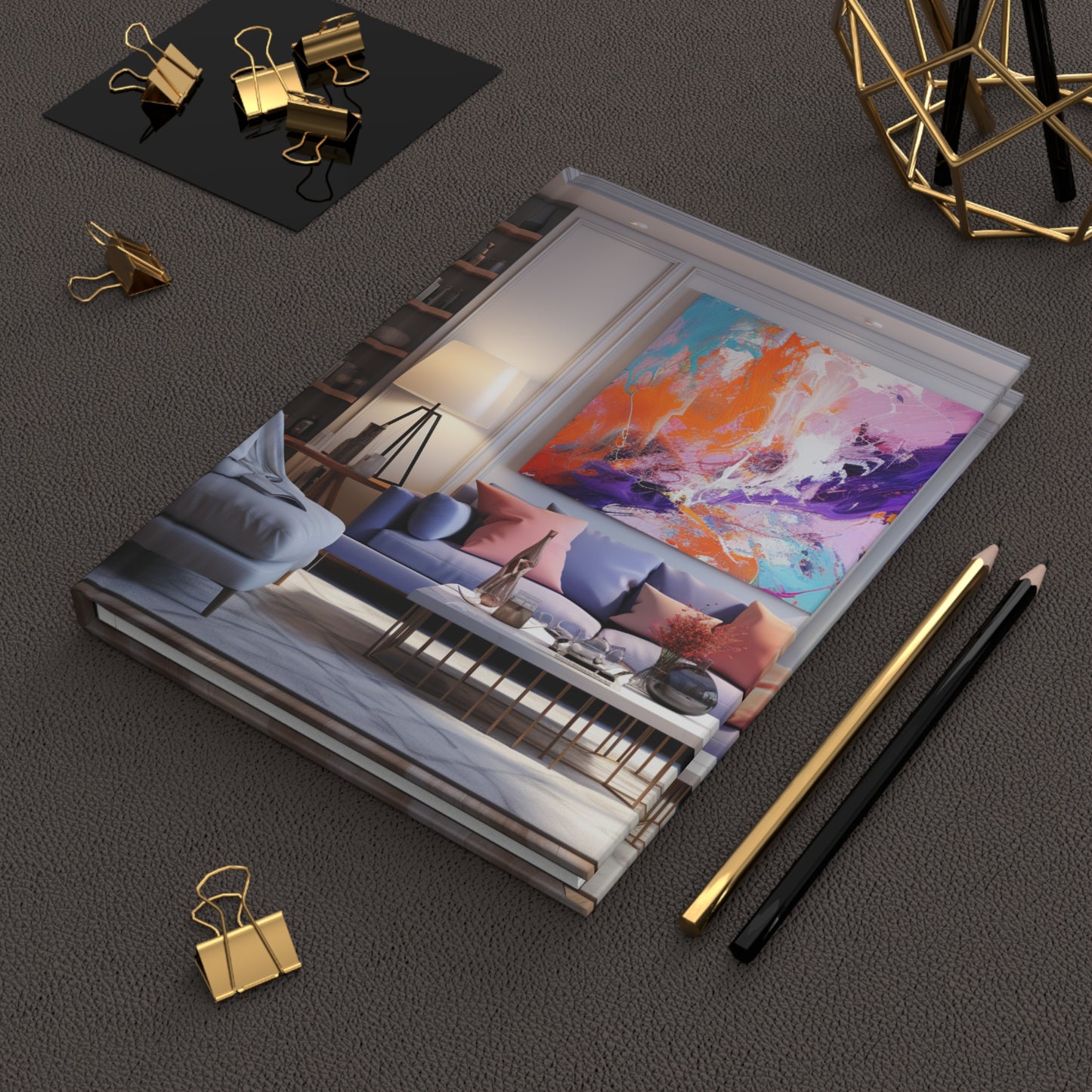 Abstract Elegance: Living Room Harmony Hardcover Journal