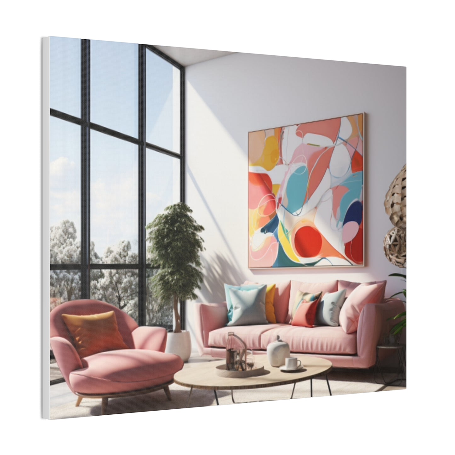 Timeless Elegance: Refined Pink Hues Canvas Print for Sophisticated Living Spaces