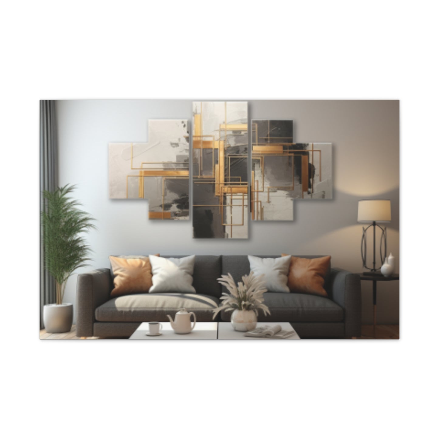 Gold and Black  Elegance: A Symphony of Sophistication Canvas Print