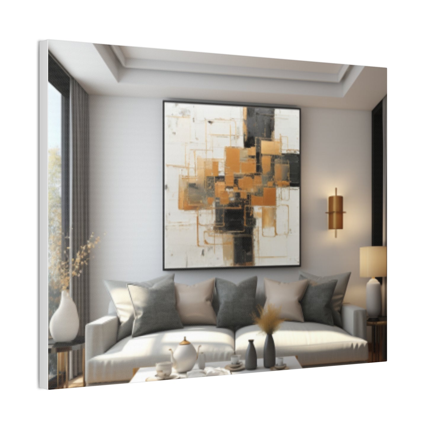 Gold and Black Elegance: A Symphony of Sophistication Canvas Print