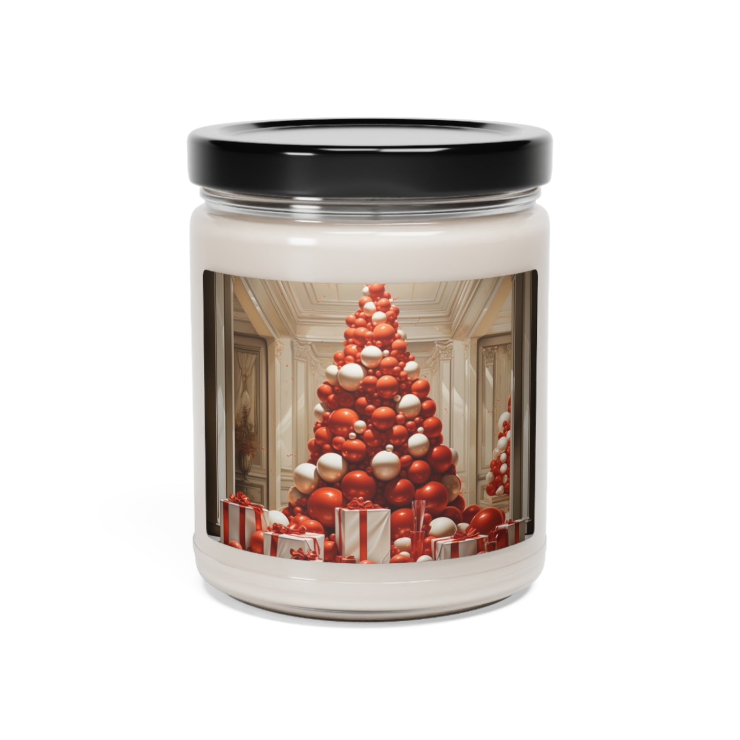 Festive Glow Red and White Holiday Scented Soy Candle, 9oz