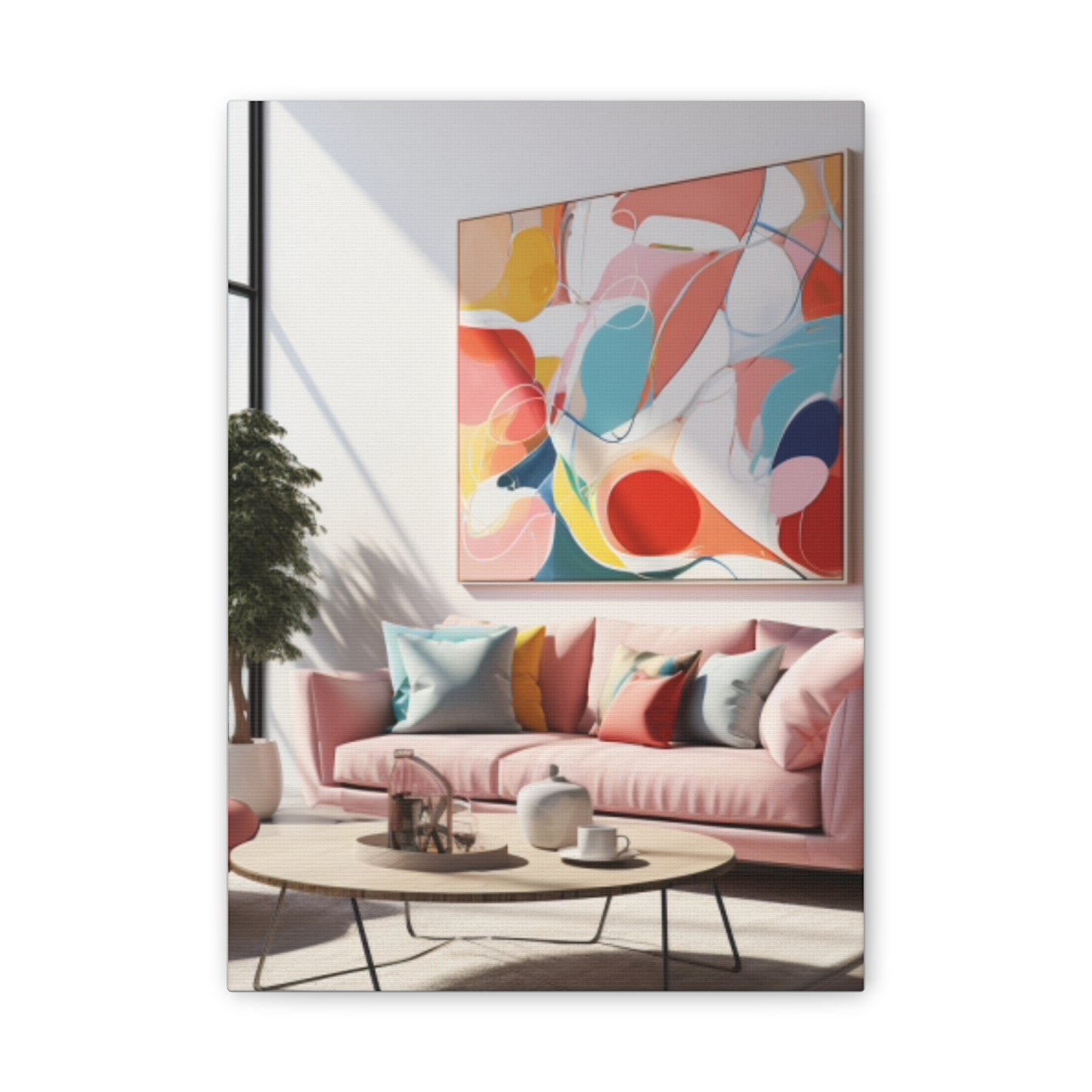 Timeless Elegance: Refined Pink Hues Canvas Print for Sophisticated Living Spaces