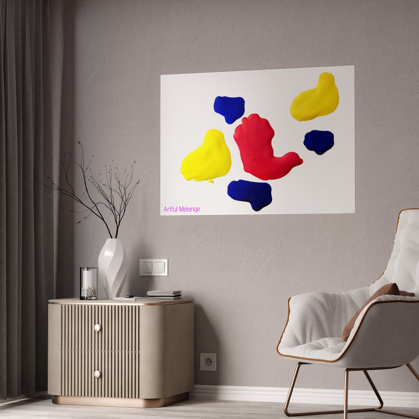 Gleaming Acrylic Abstract Poster: A Spectrum of Colorful Elegance