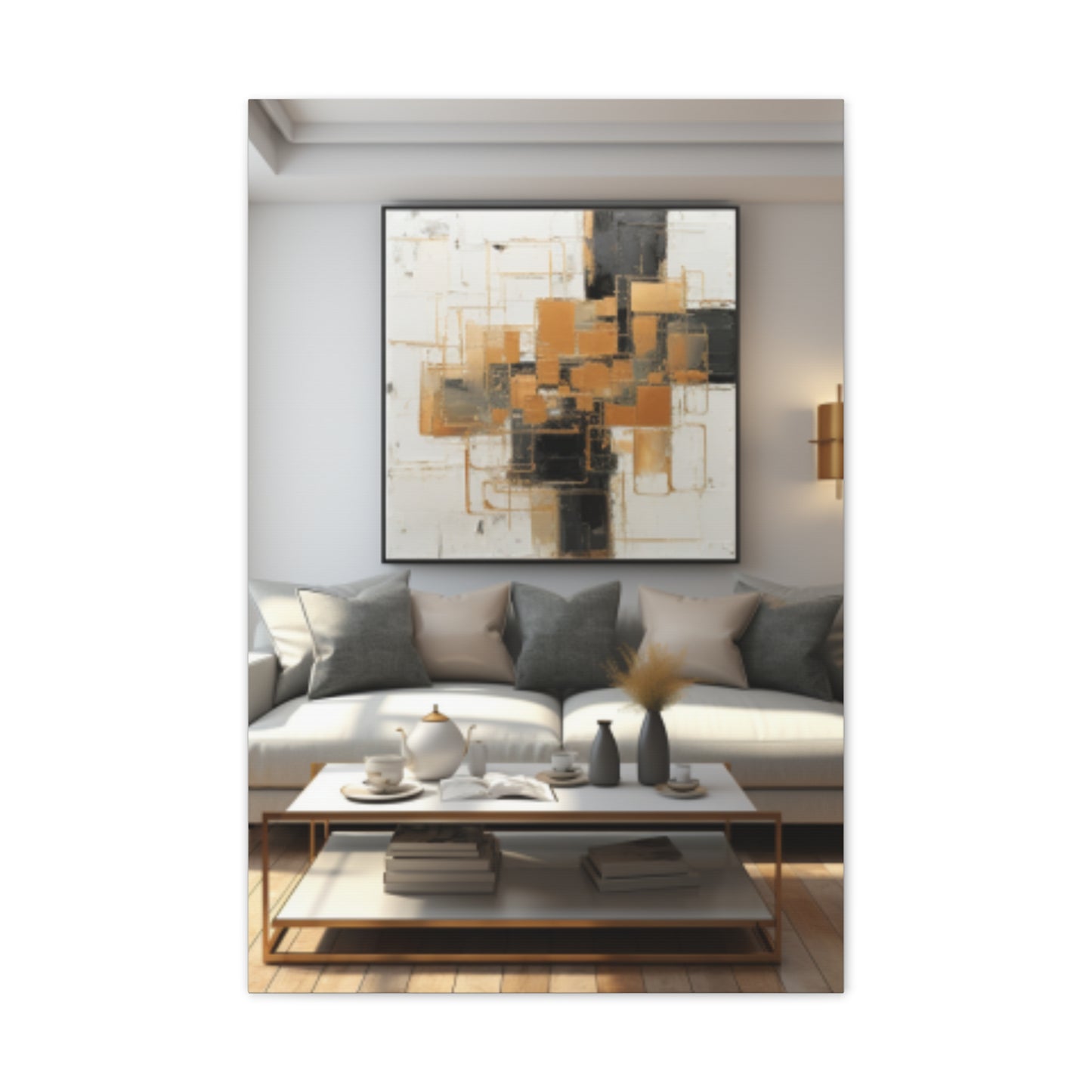 Gold and Black Elegance: A Symphony of Sophistication Canvas Print