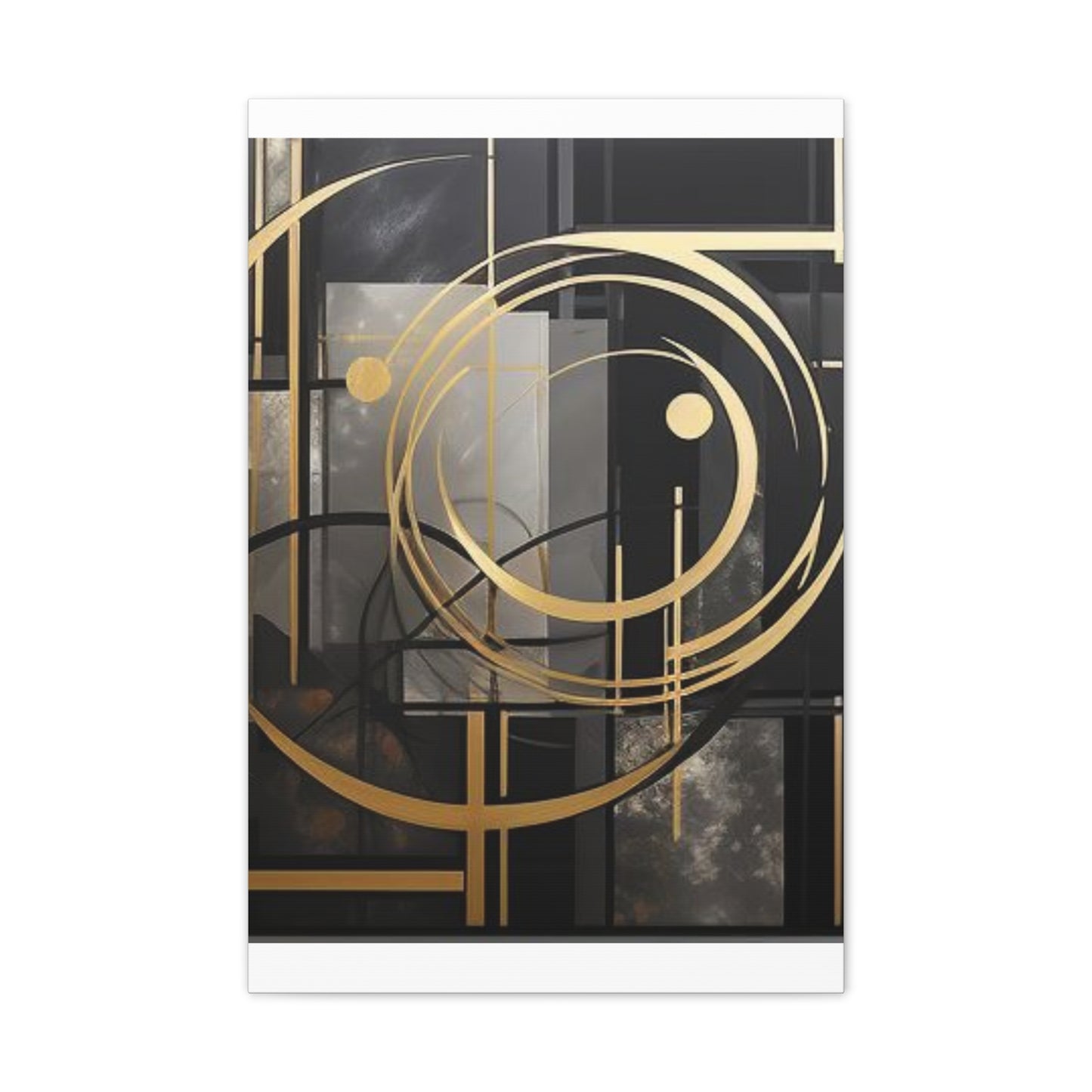 Gold and Black Elegance: A Symphony of Sophistication Canvas Print