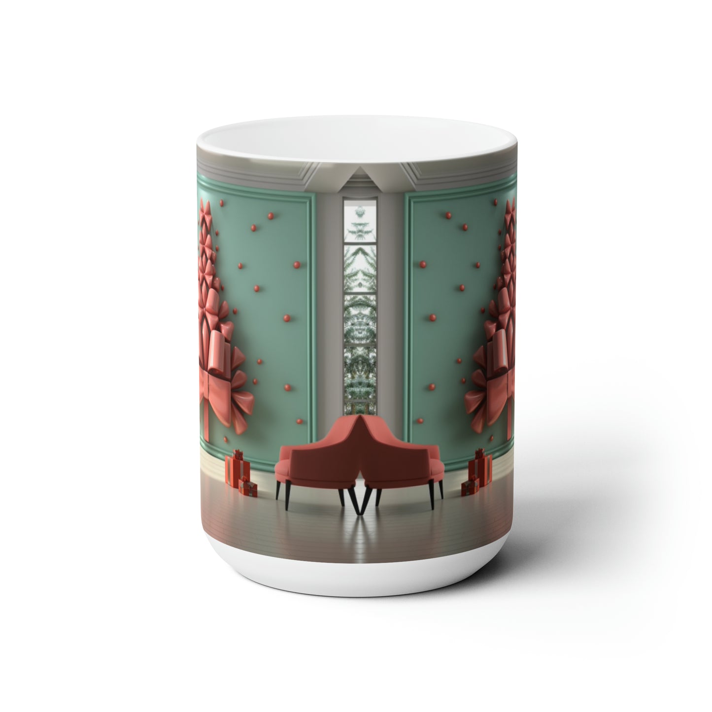 Cozy Holiday Mugs: Embrace the Season with Our Festive Living Scenes 15oz