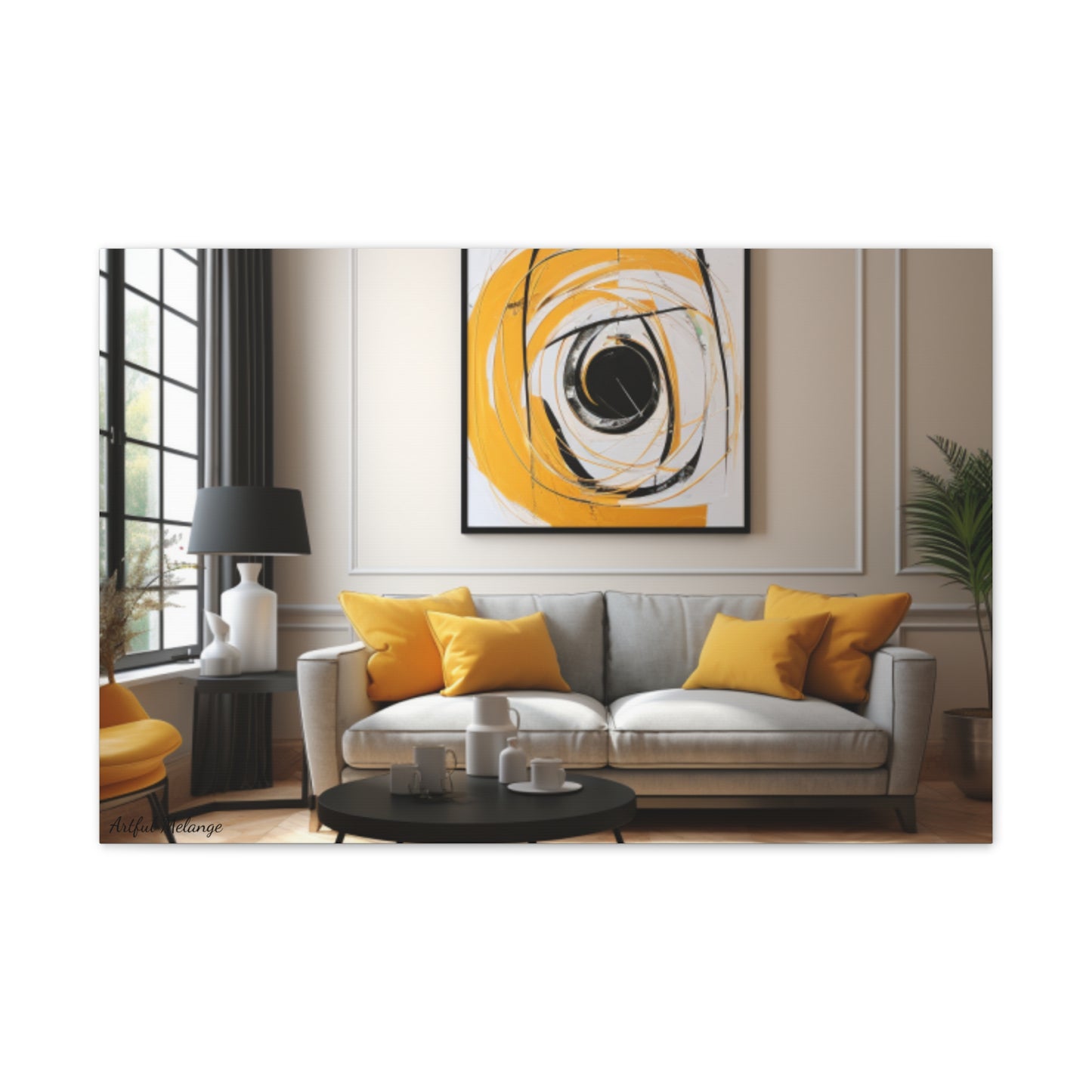 Timeless Elegance: Refined Yellow Hues Canvas Print for Sophisticated Living Spaces