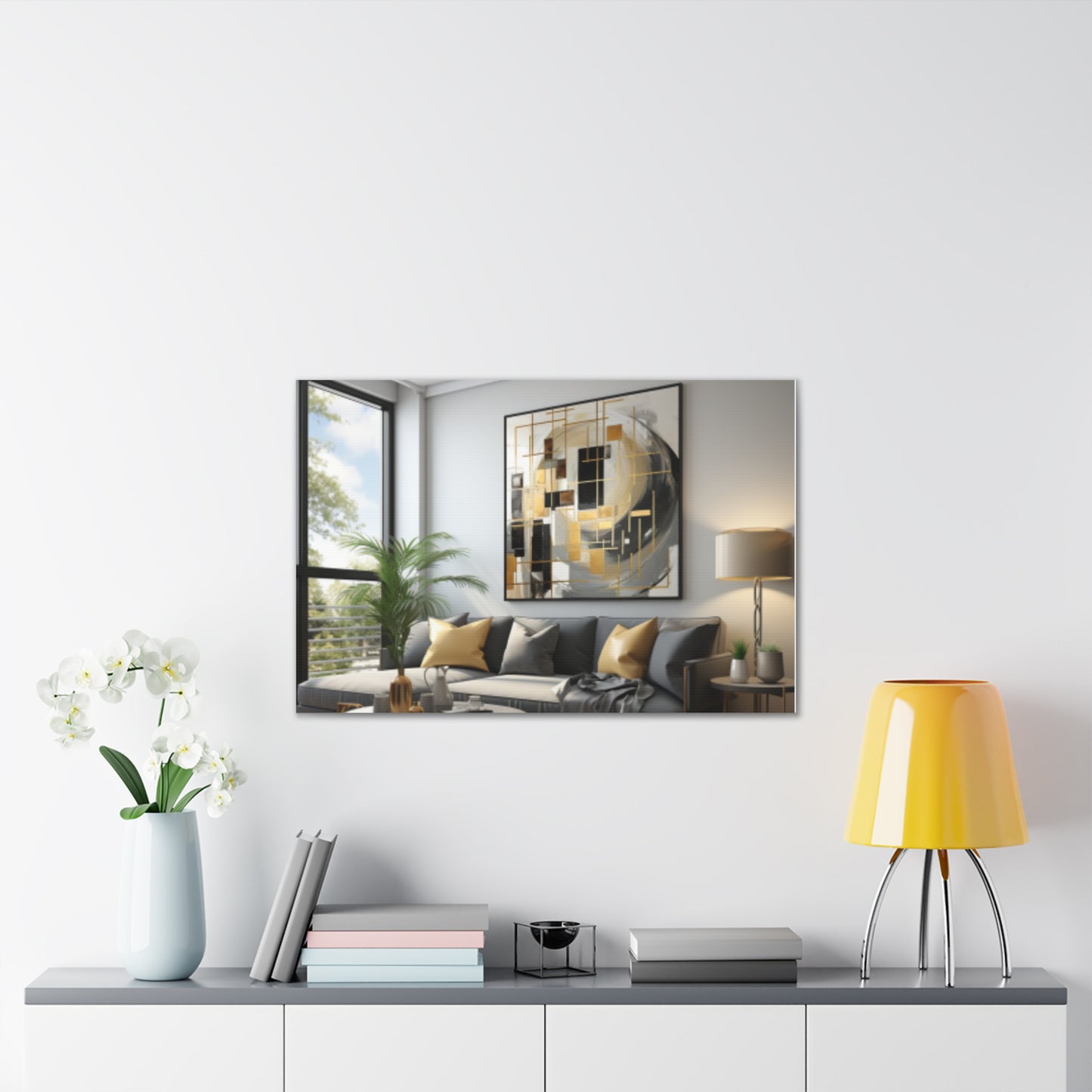 Gold and Black Elegance: A Symphony of Sophistication Canvas Print