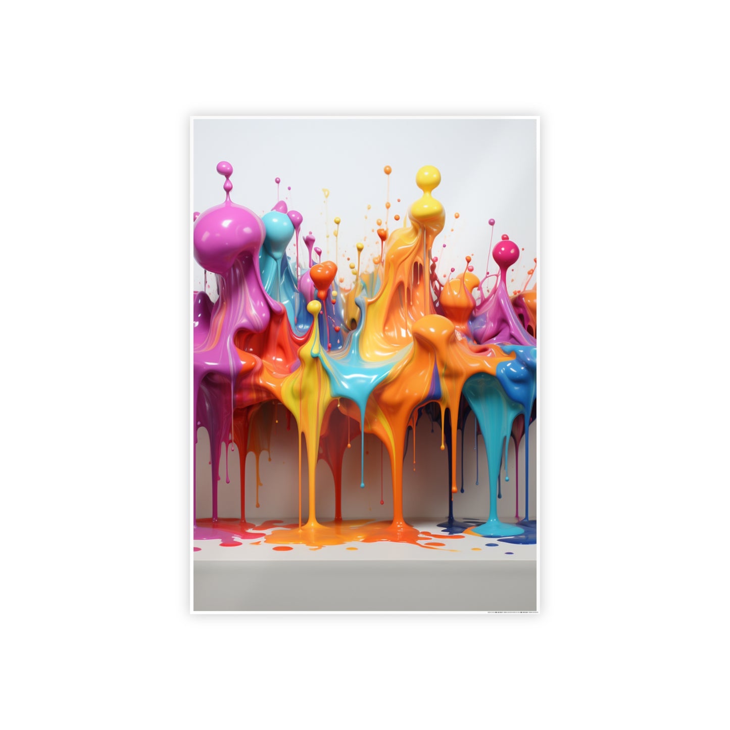 Gleaming Acrylic Abstract Poster: A Spectrum of Colorful Elegance