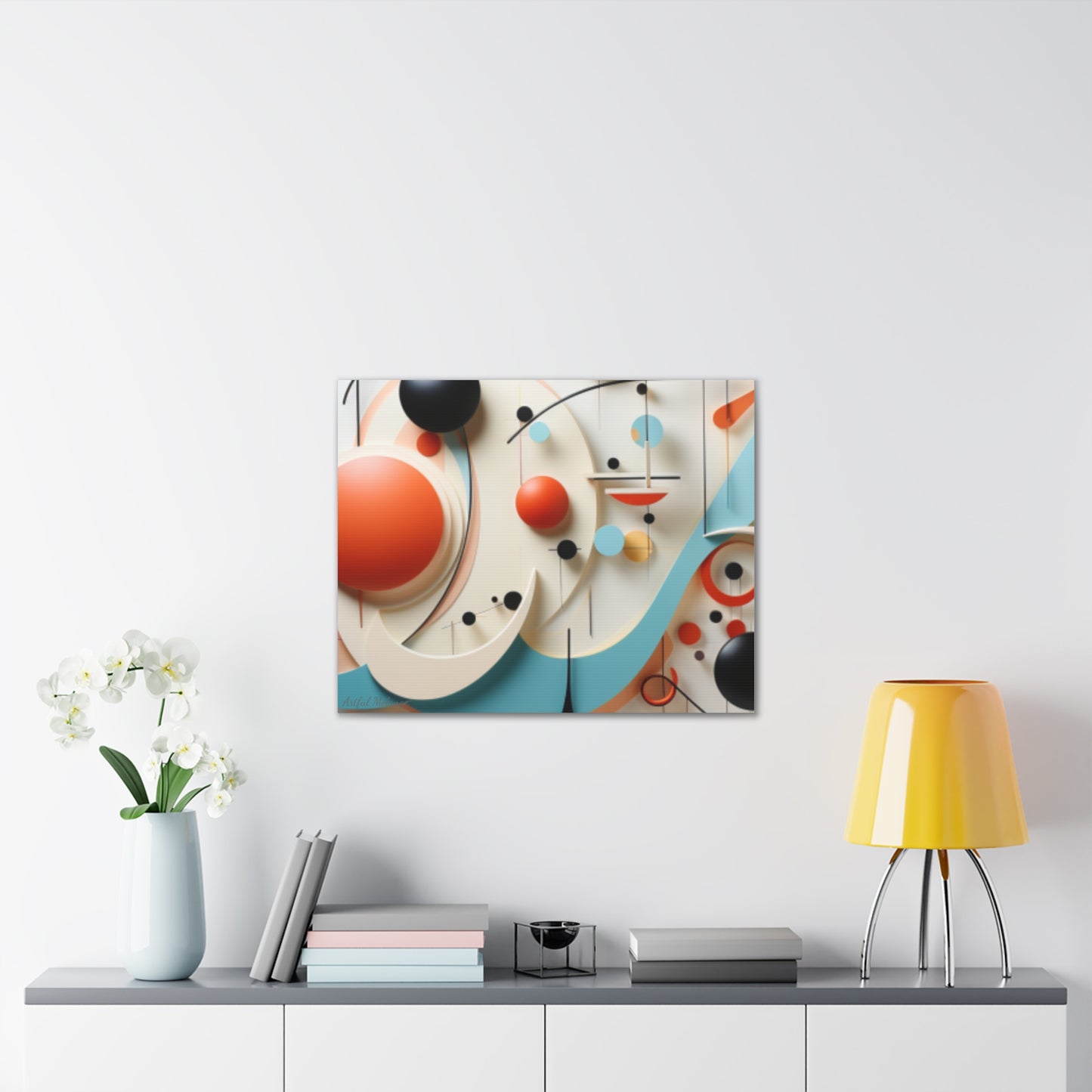 Harmony in Cyan and Peach- Graphic Print