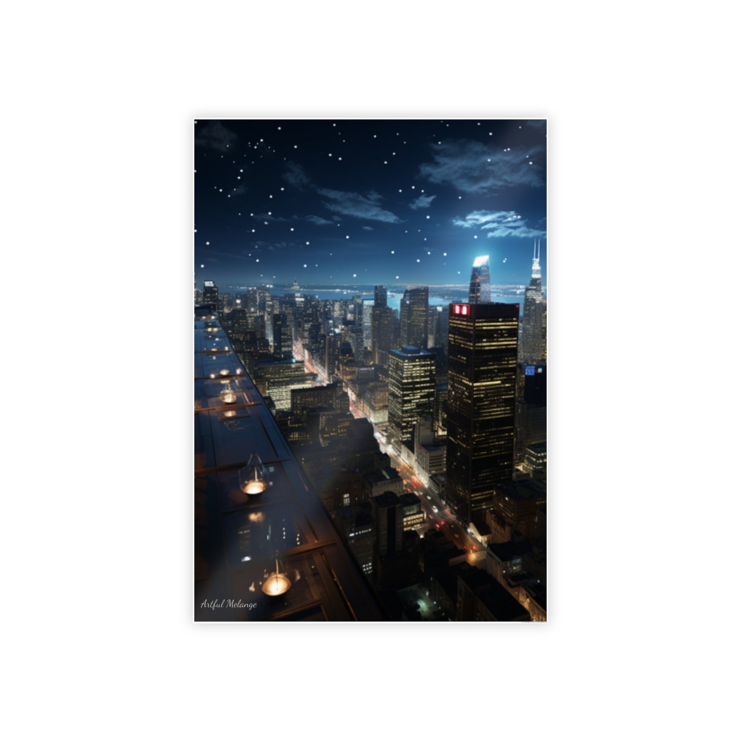 Skyline Vista: Hyper-Realistic 3D Cityscape Posters