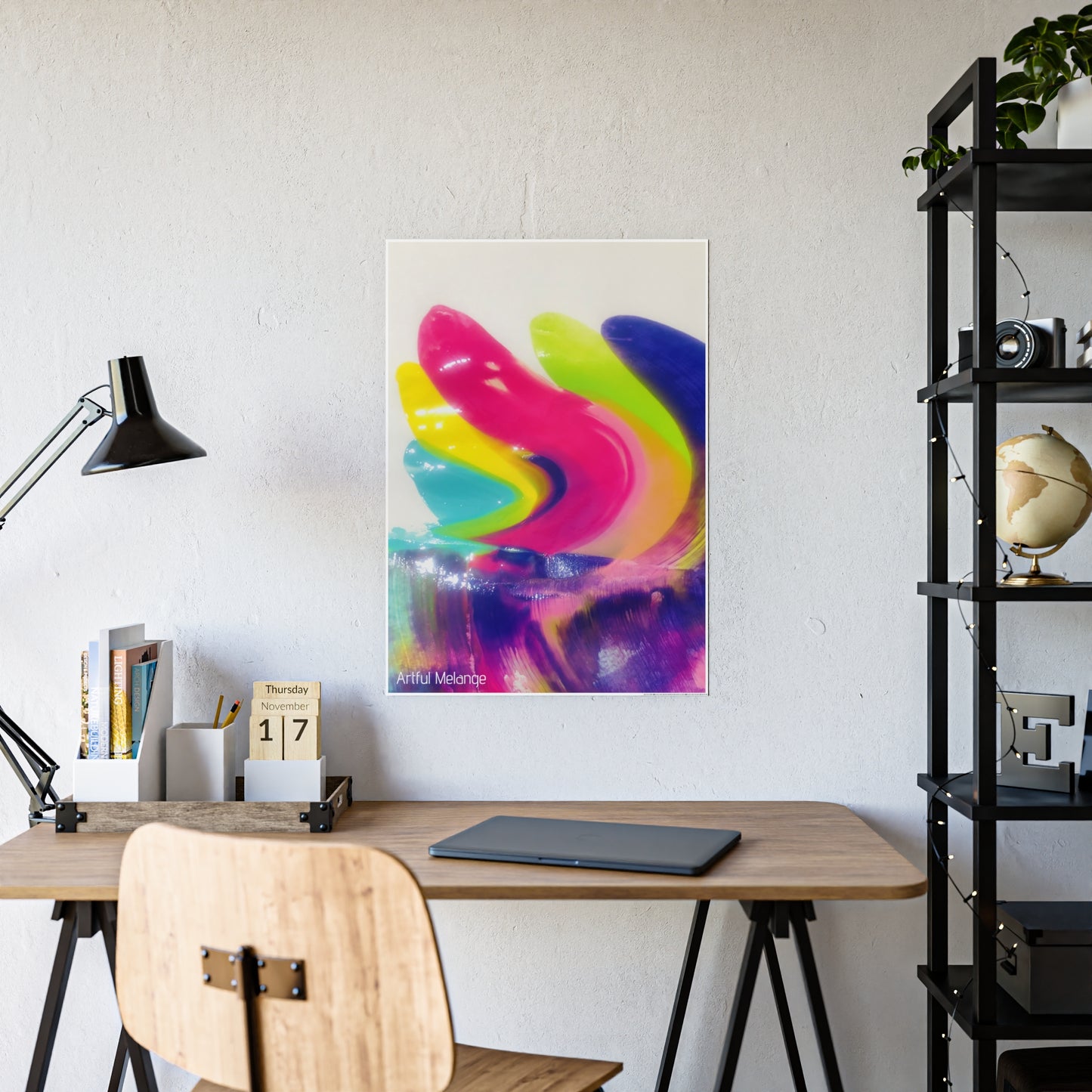 Gleaming Acrylic Abstract Poster: A Spectrum of Colorful Elegance