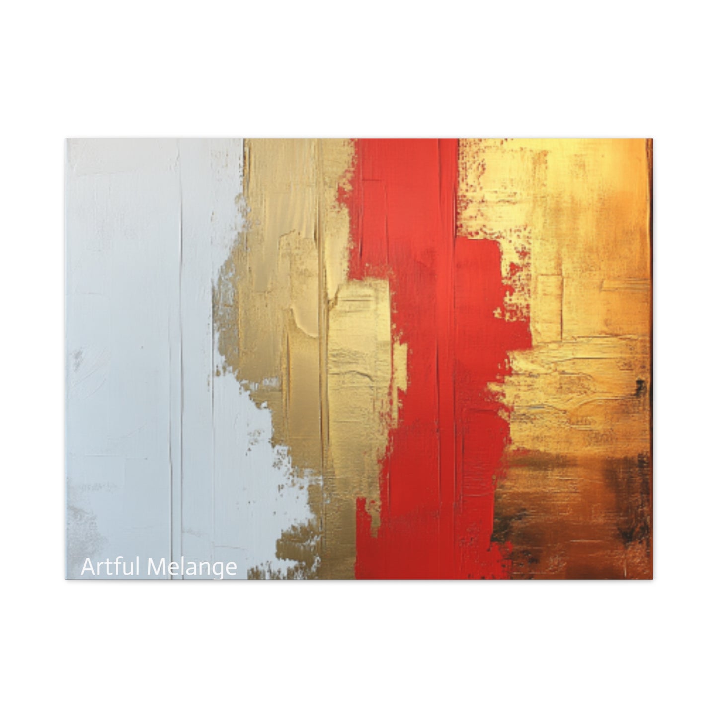 Acrylic Abstract Canvas Print - Homage to the Divine Nine/Red White and Gold 2