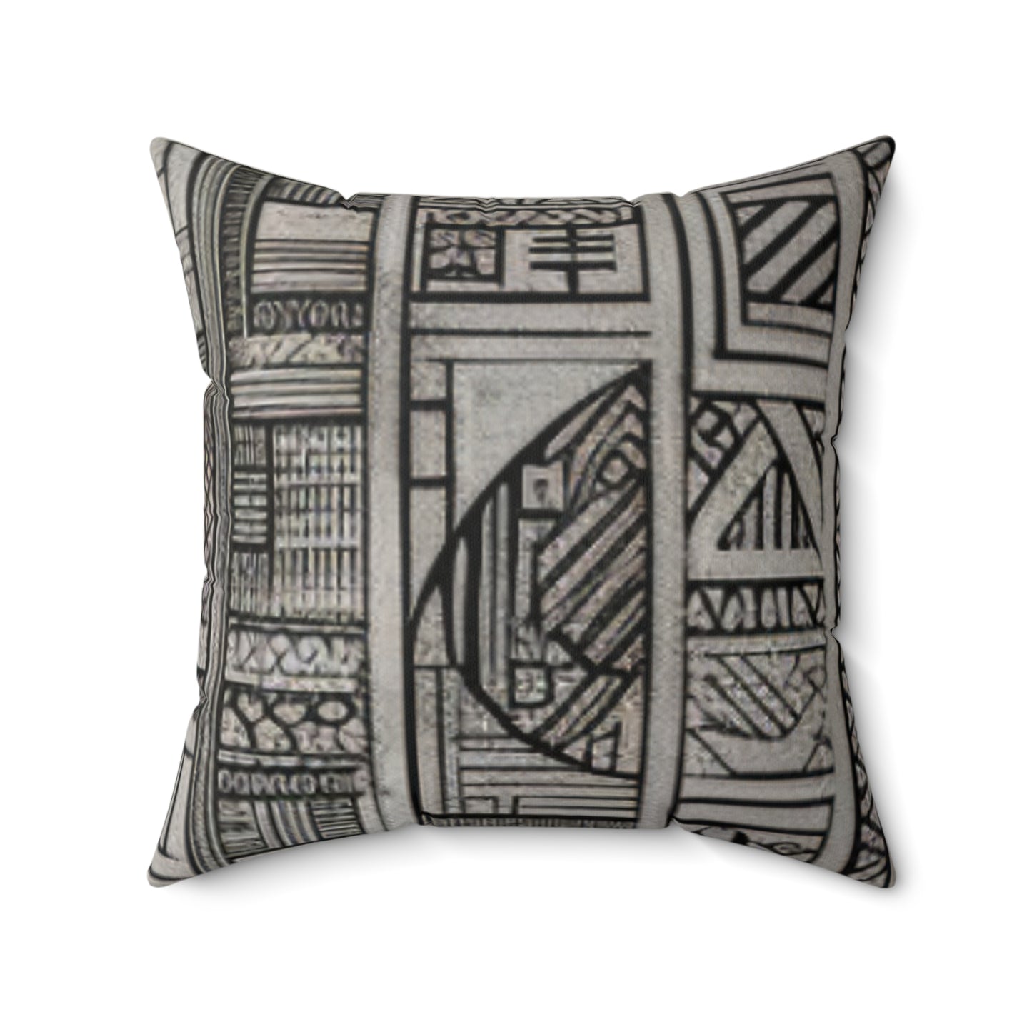 African Mud Cloth Design Square Pillow