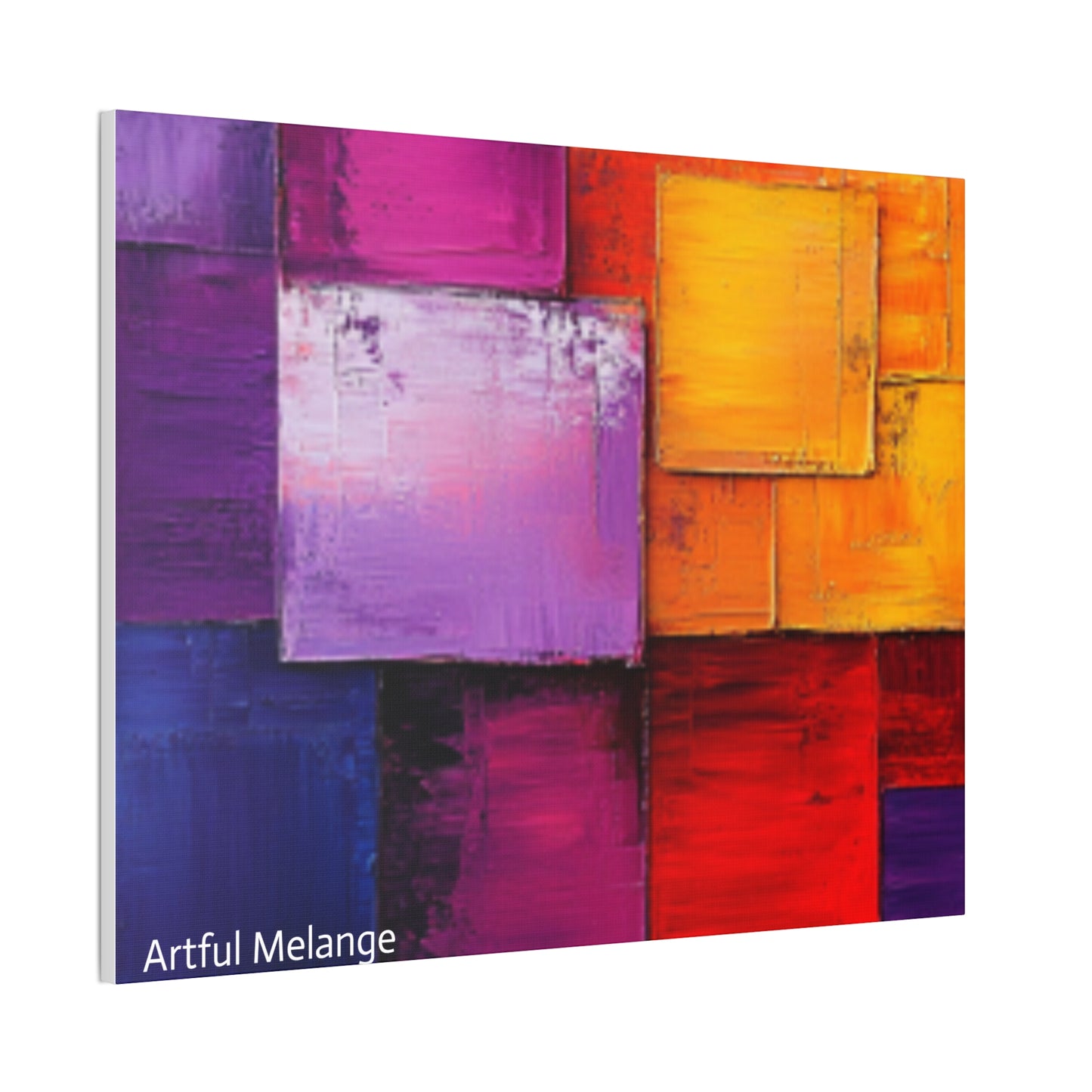 Acrylic Abstract Canvas Print - Homage to the Divine Nine/Red White Purple and Gold 8