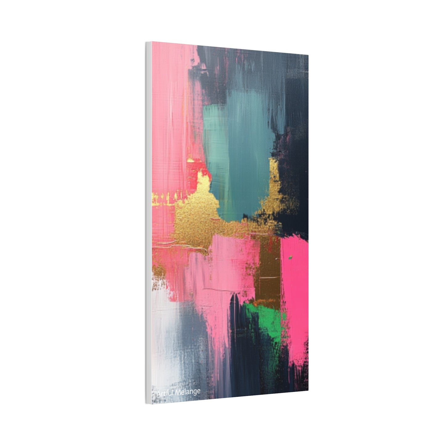 Acrylic Abstract Canvas Print - Homage to the Divine Nine/Pink Green Black and Gold 5