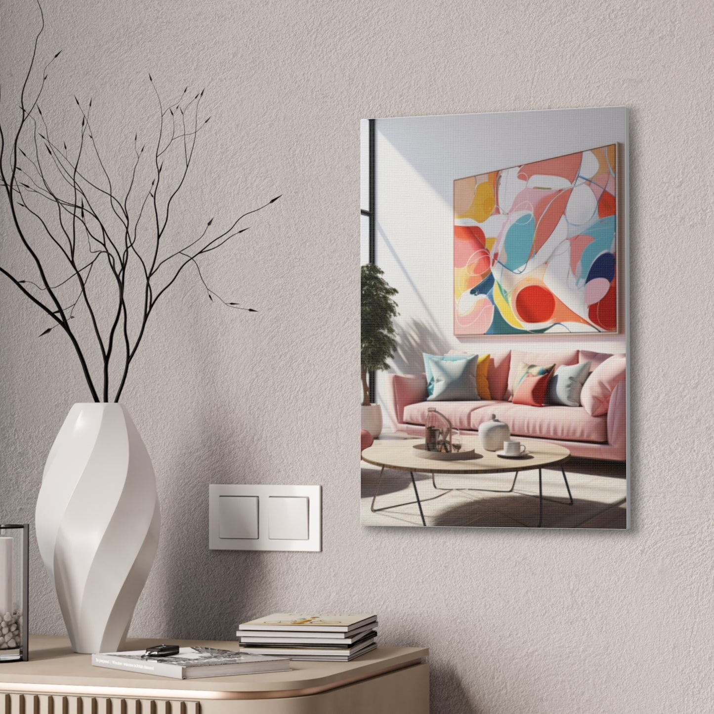 Timeless Elegance: Refined Pink Hues Canvas Print for Sophisticated Living Spaces