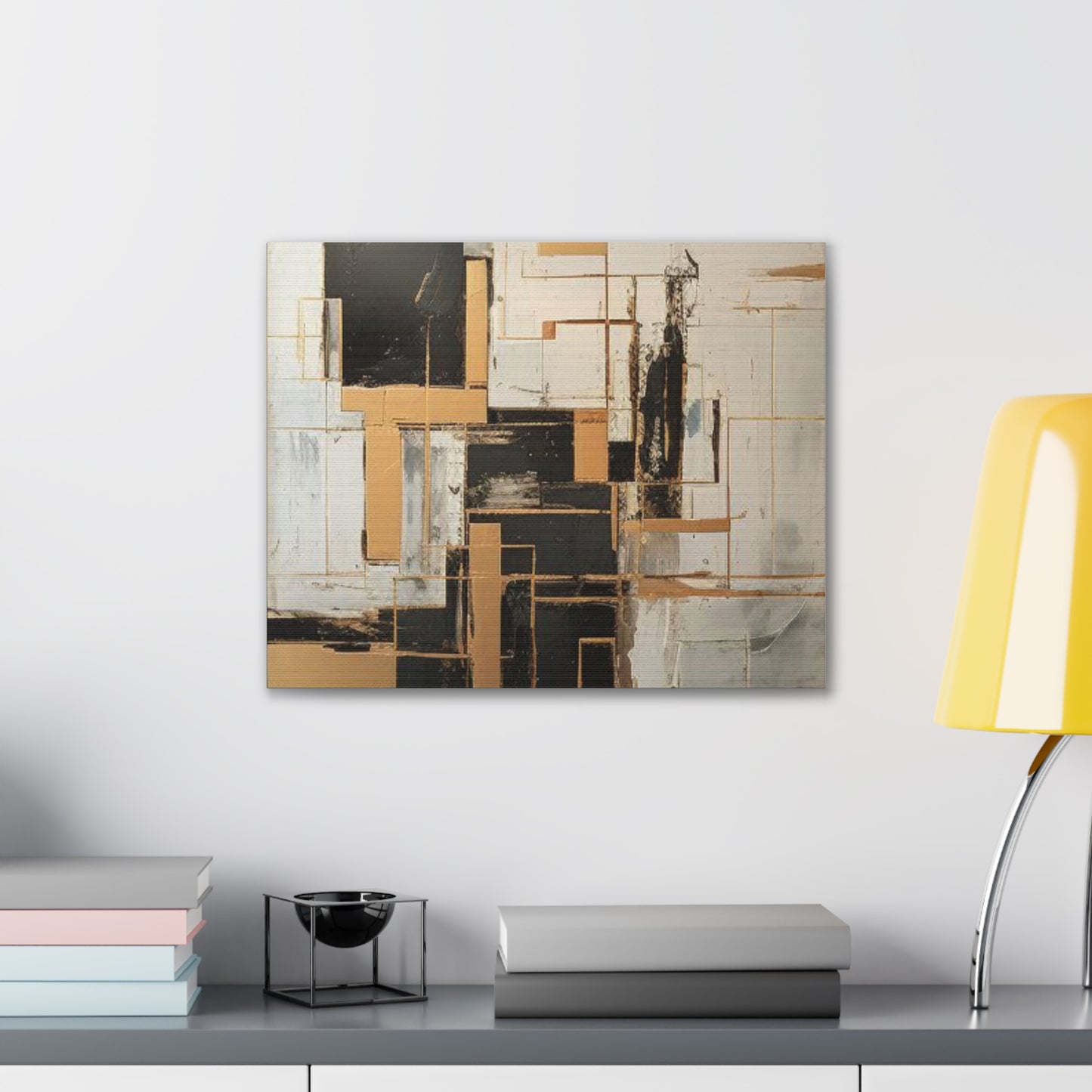 Gold and Black Elegance: A Symphony of Sophistication Canvas Print