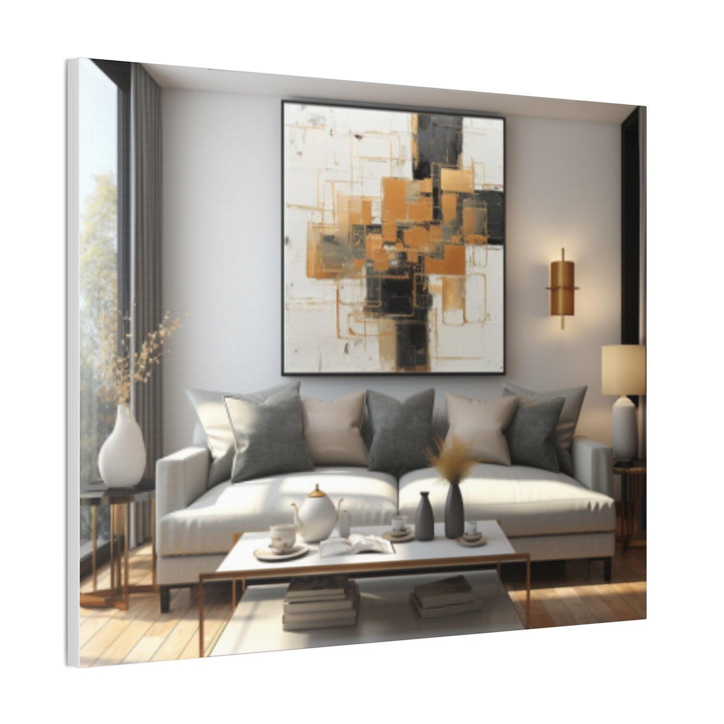 Gold and Black Elegance: A Symphony of Sophistication Canvas Print