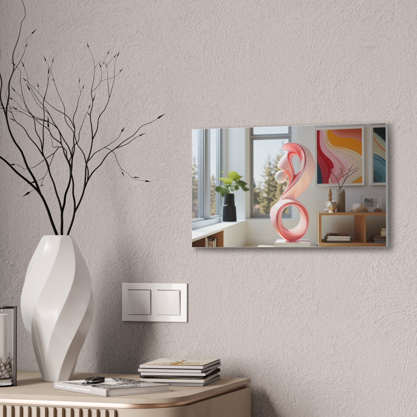 Timeless Elegance: Refined Pink Hues Canvas Print for Sophisticated Living Spaces