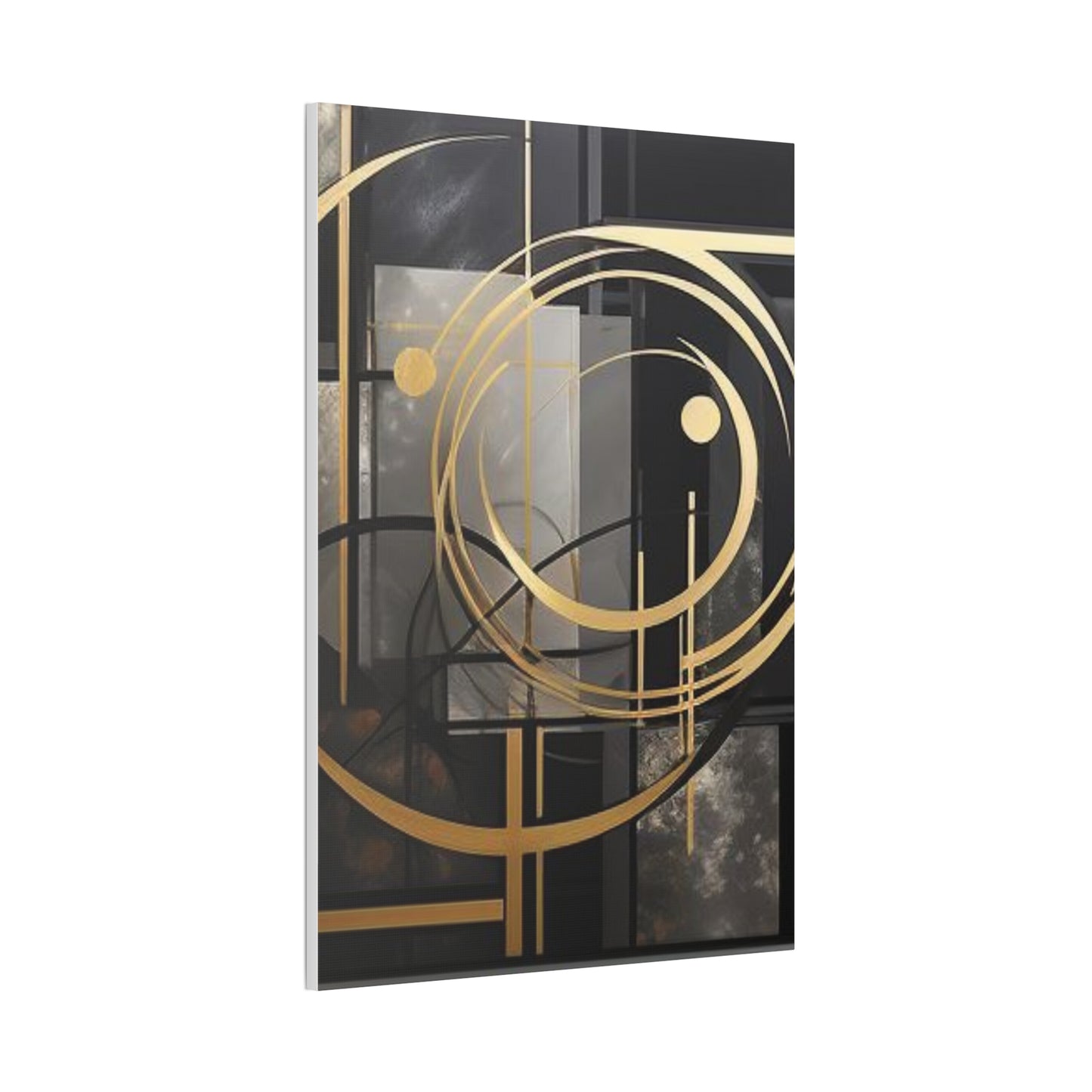 Gold and Black Elegance: A Symphony of Sophistication Canvas Print