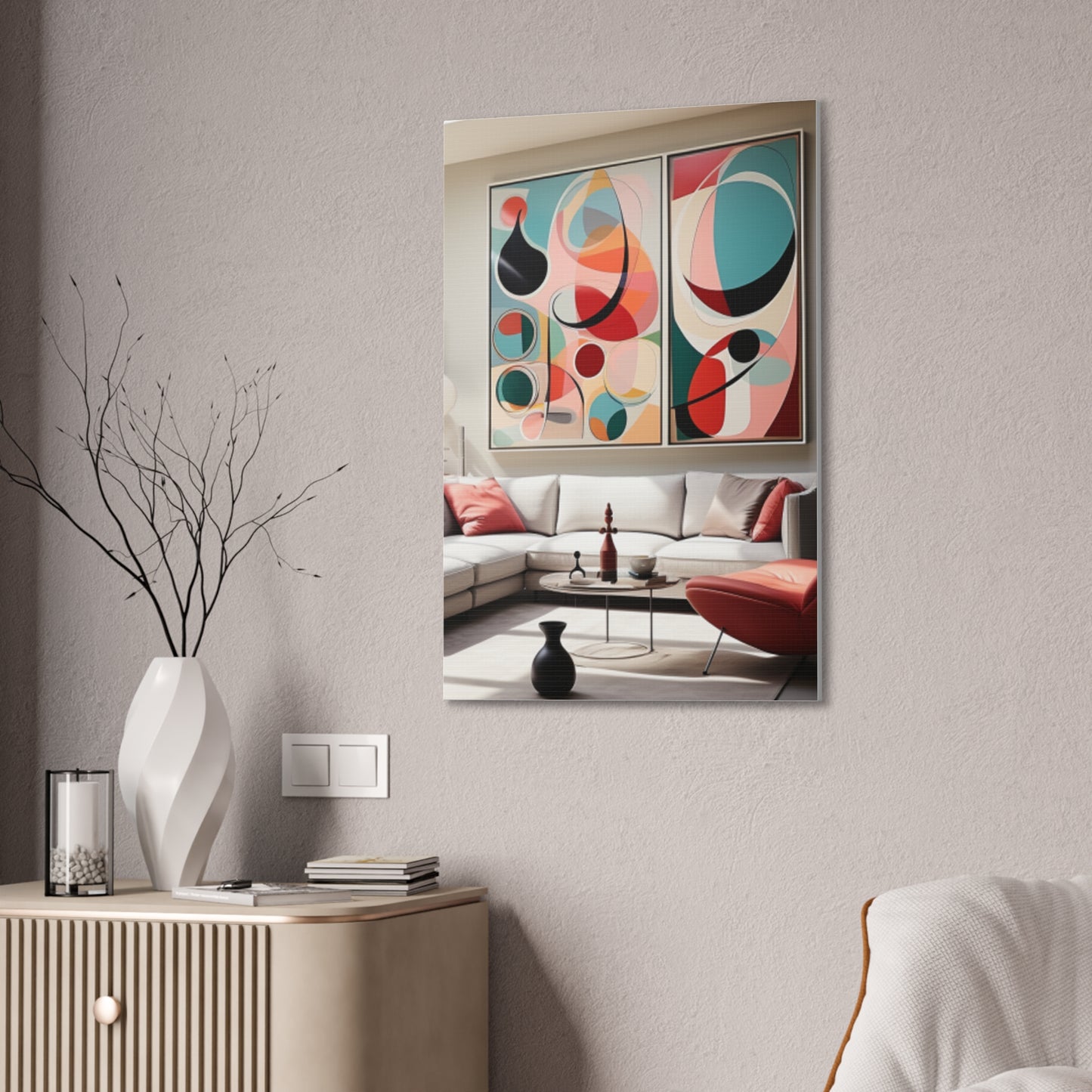 Timeless Elegance: Refined Pink Hues Canvas Print for Sophisticated Living Spaces