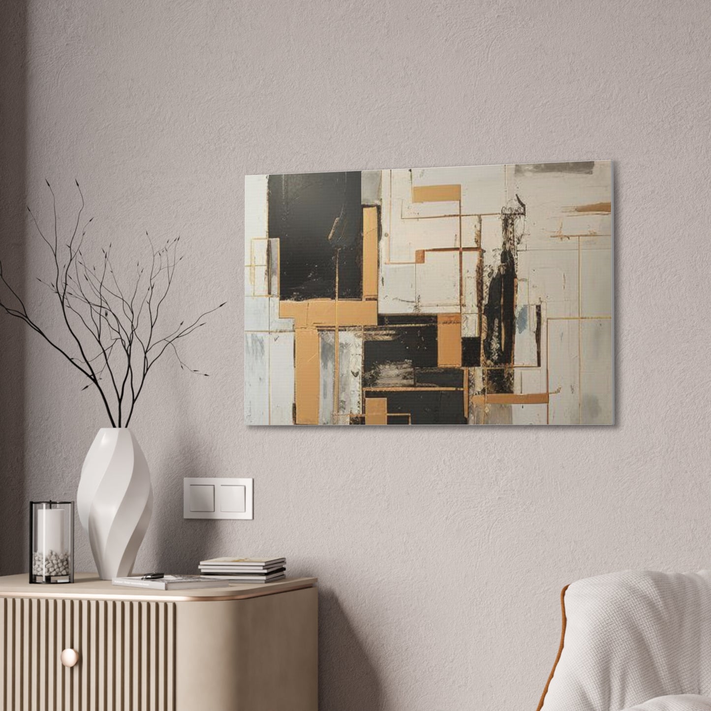 Gold and Black Elegance: A Symphony of Sophistication Canvas Print