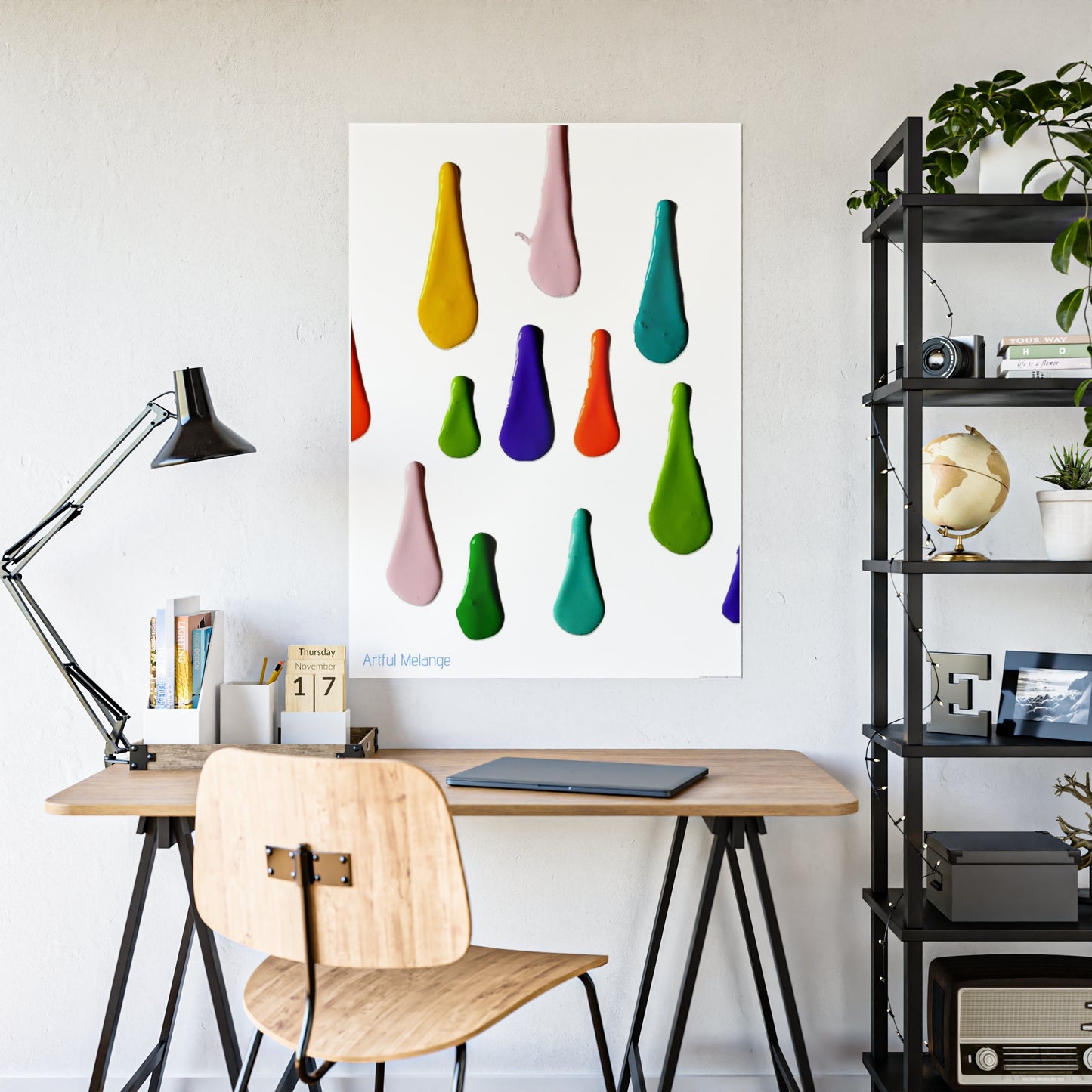 Gleaming Acrylic Abstract Poster: A Spectrum of Colorful Elegance